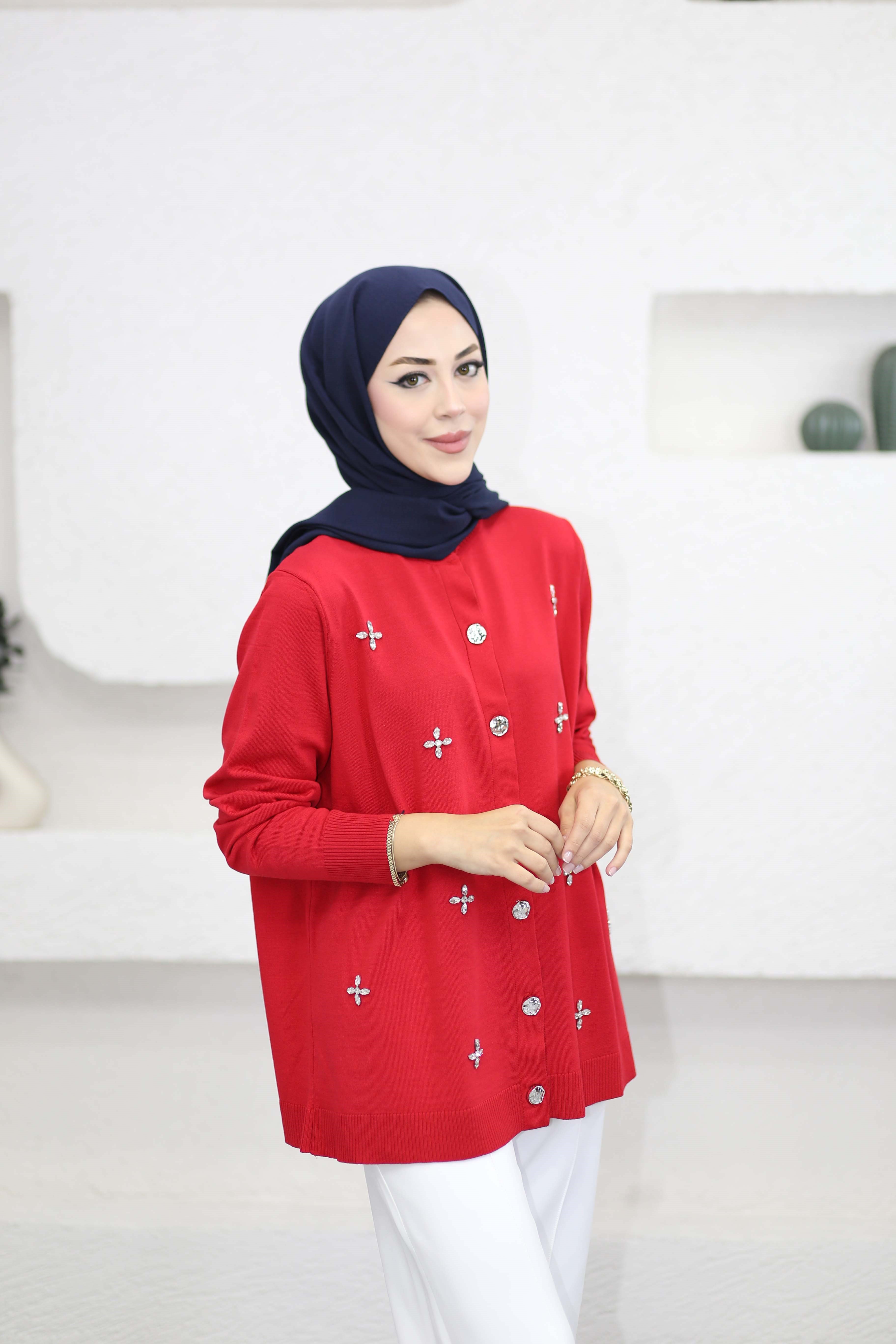Esma Hırka Kırmızı 26122