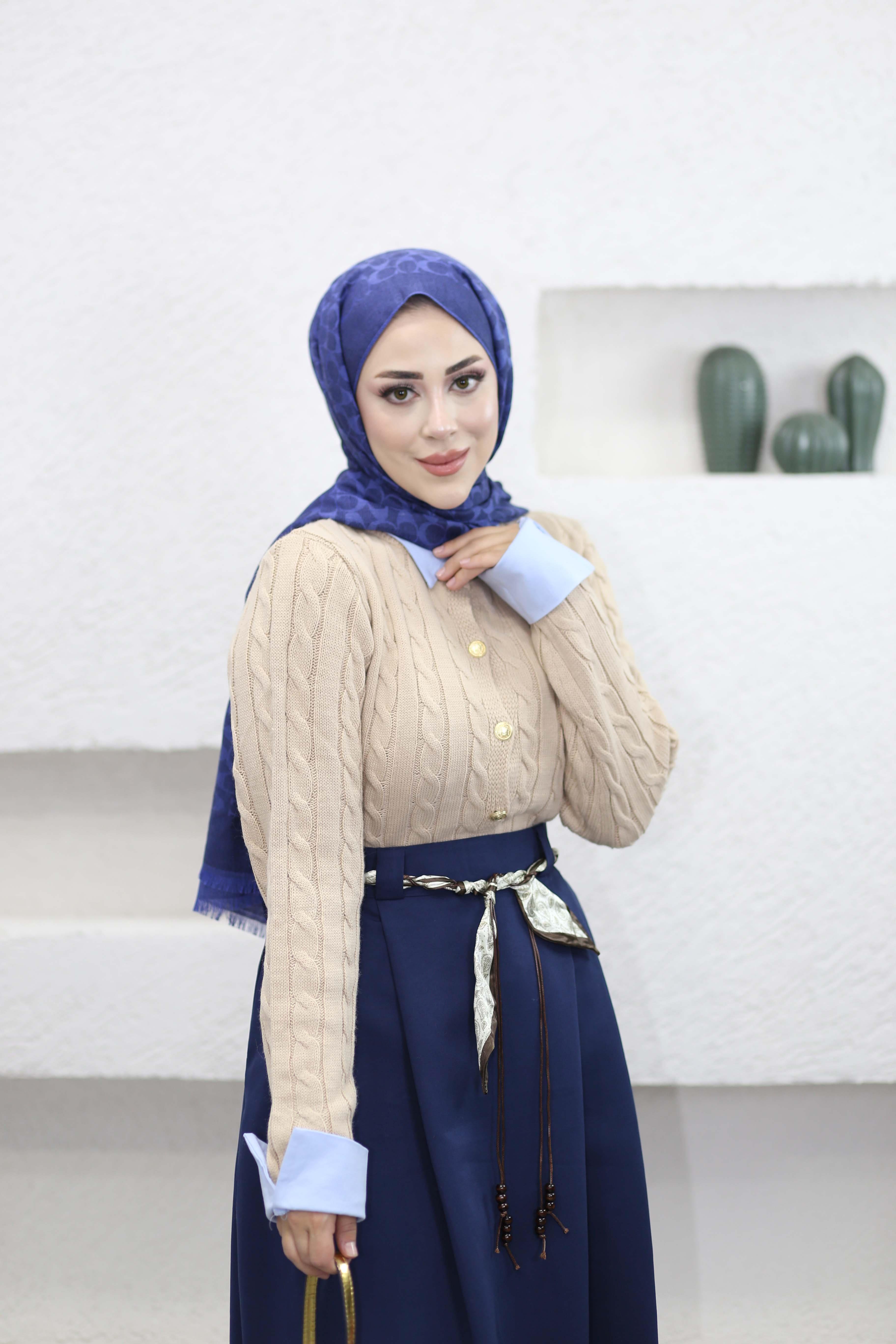 Olivia Gömlek Yaka Triko Hırka Camel 709