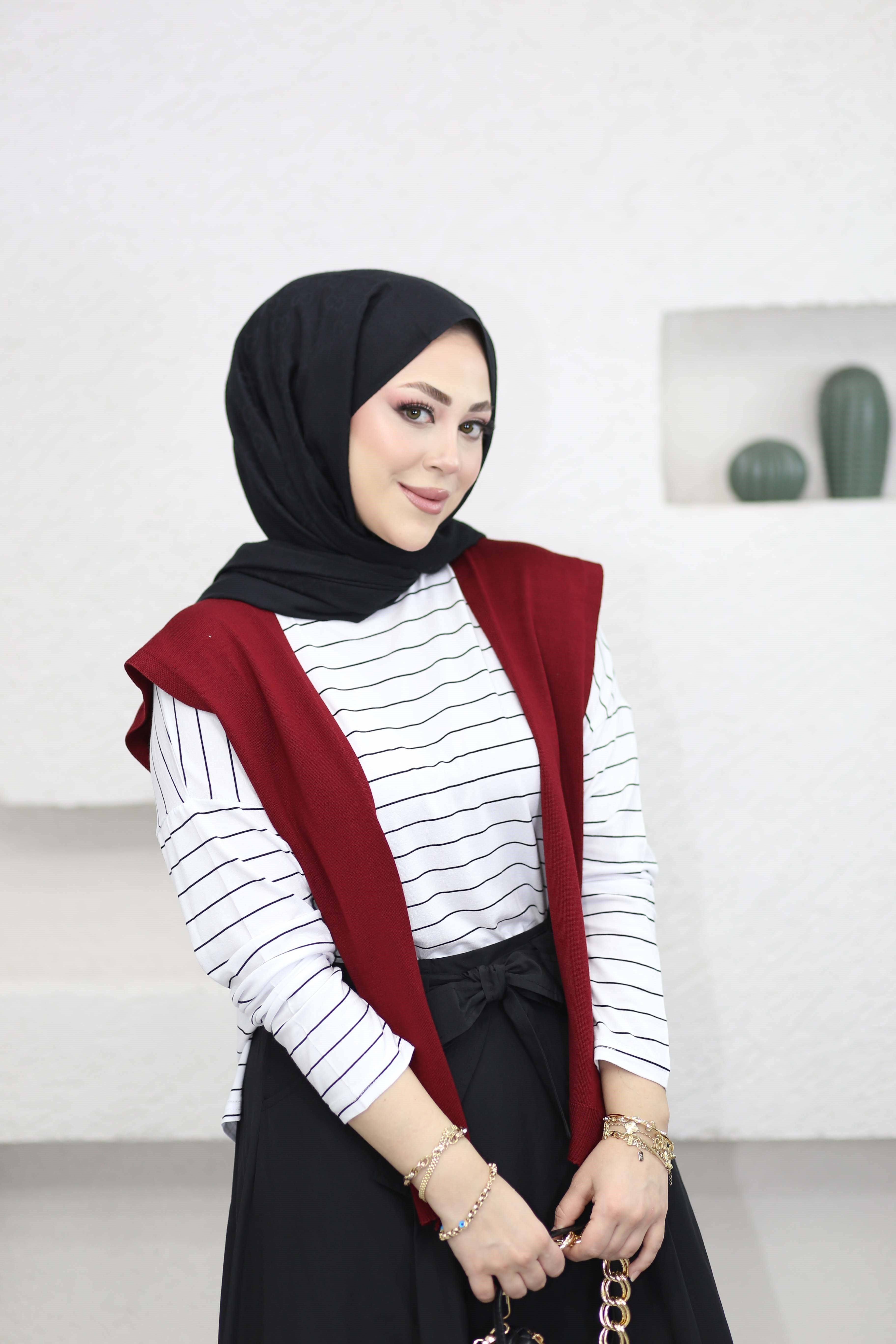 Çizgili Basıc Badi Beyaz 24290