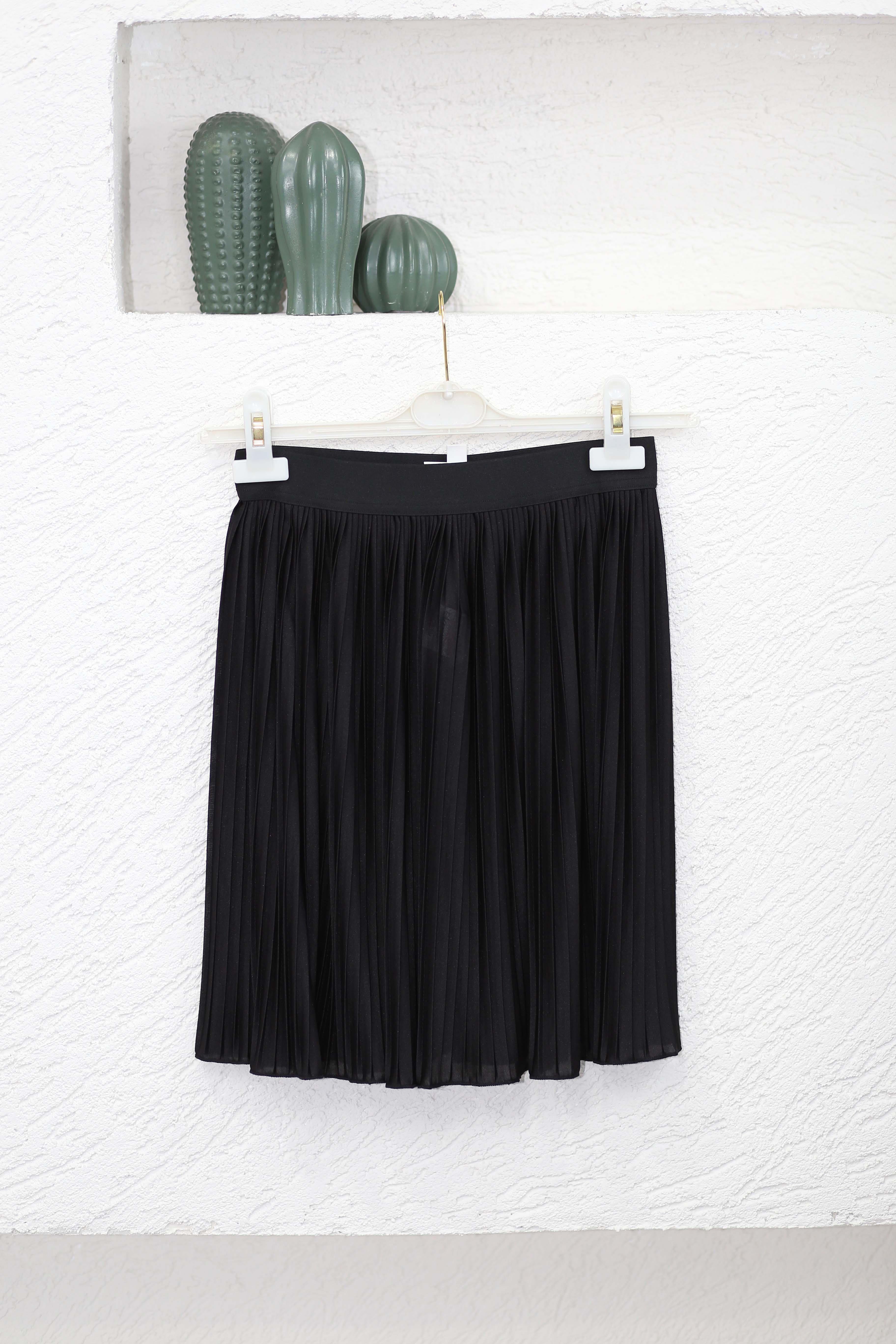 Sık Pile Etek İçlik Siyah 2855