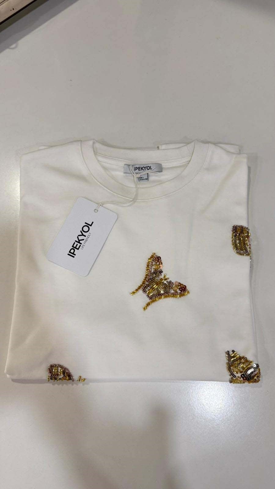 Taşlı İpek İçlik Beyaz 6127