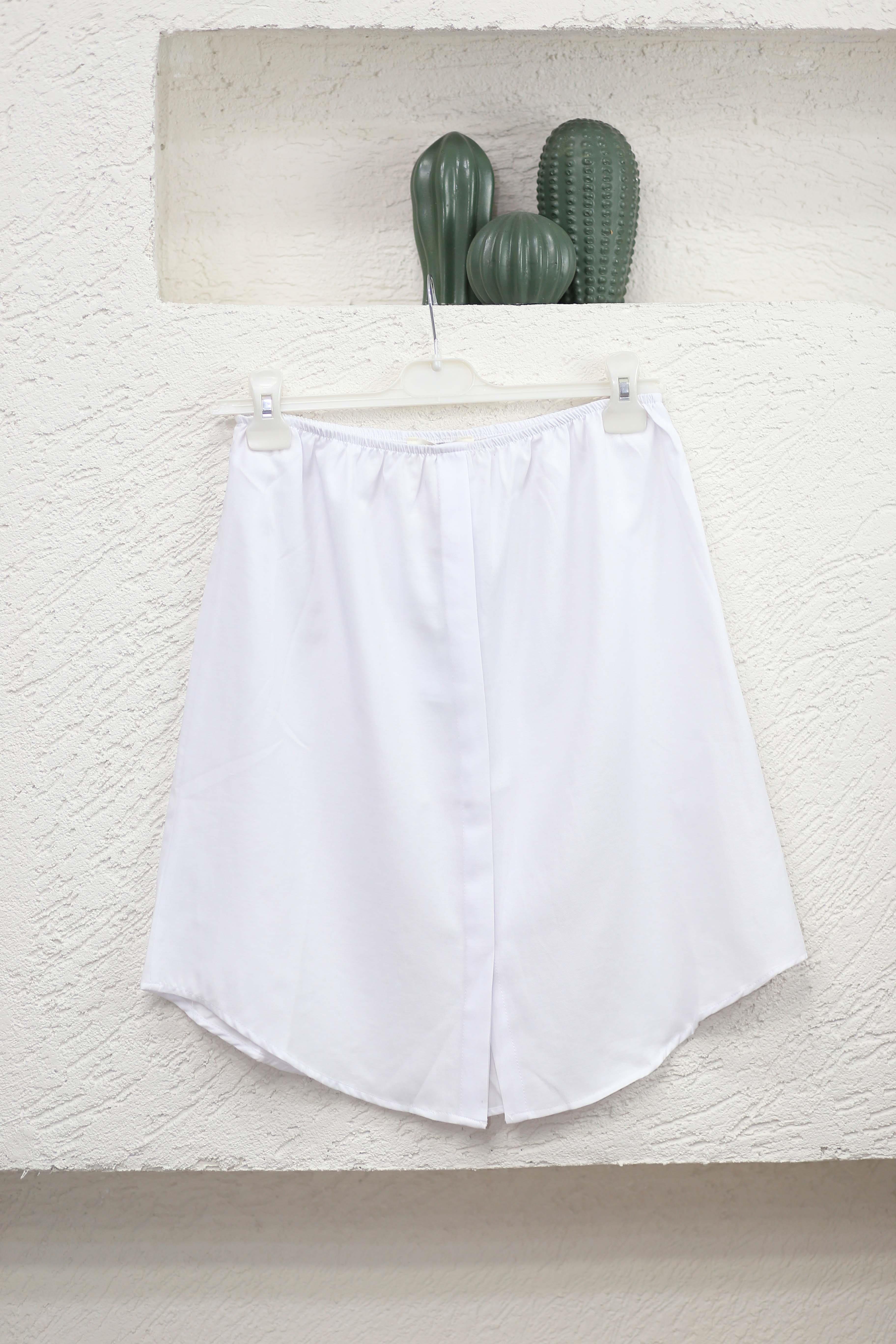 Gömlekli Etek İçlik Beyaz 6001
