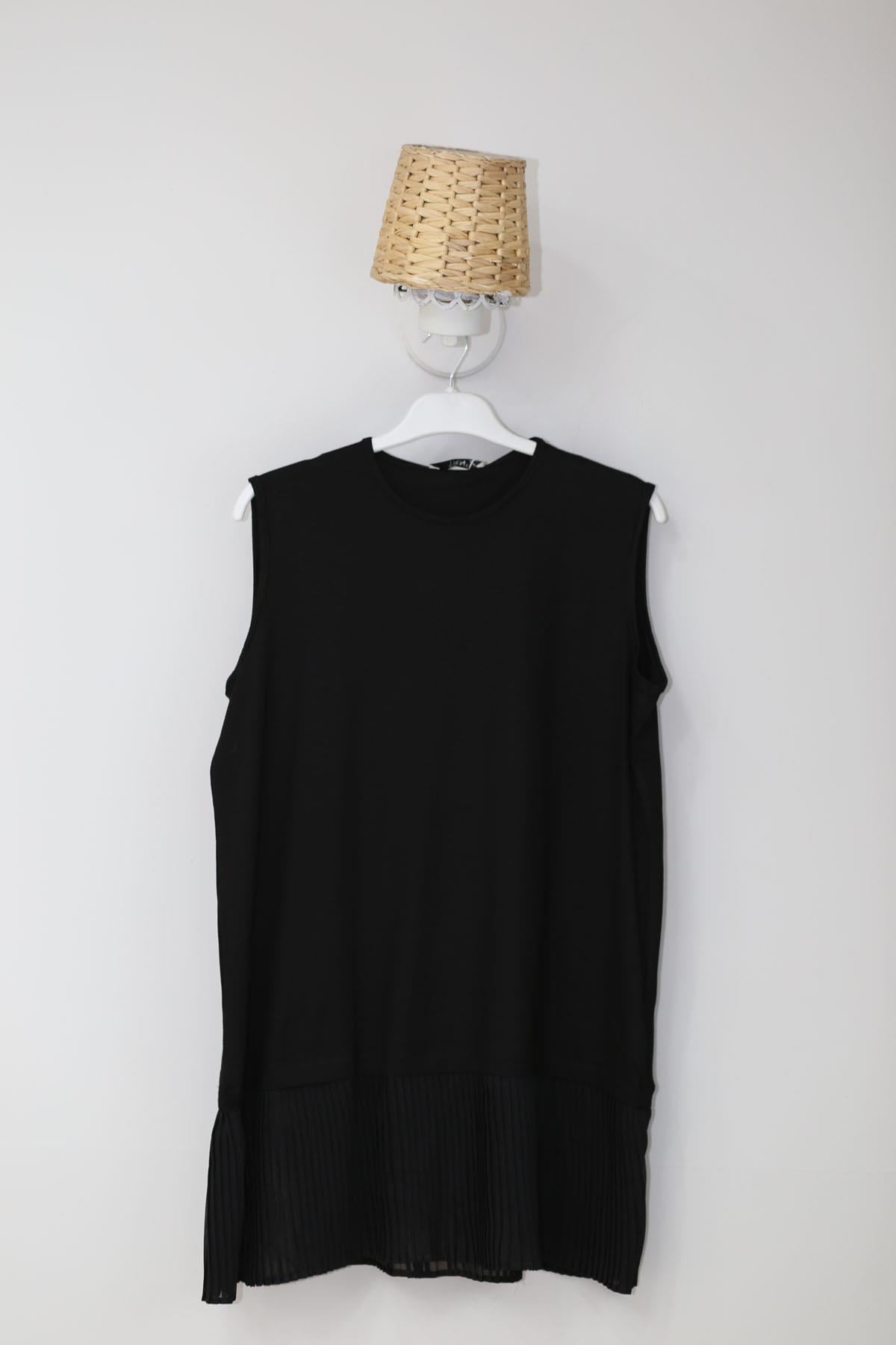 Piliseli Penye İçlik Siyah 2049