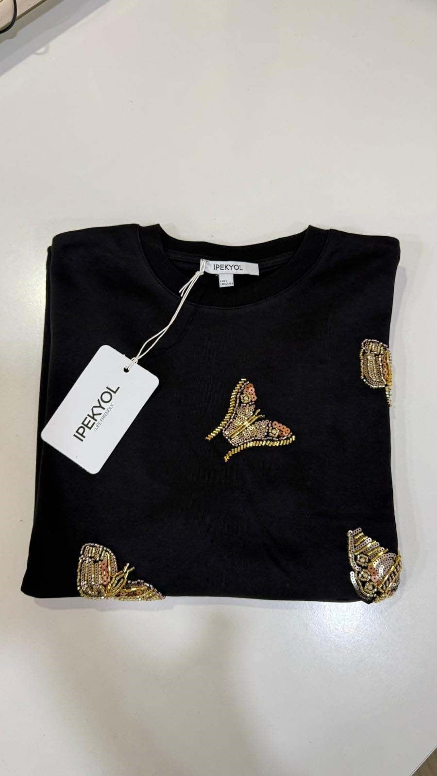 Taşlı İpek İçlik Siyah 6127