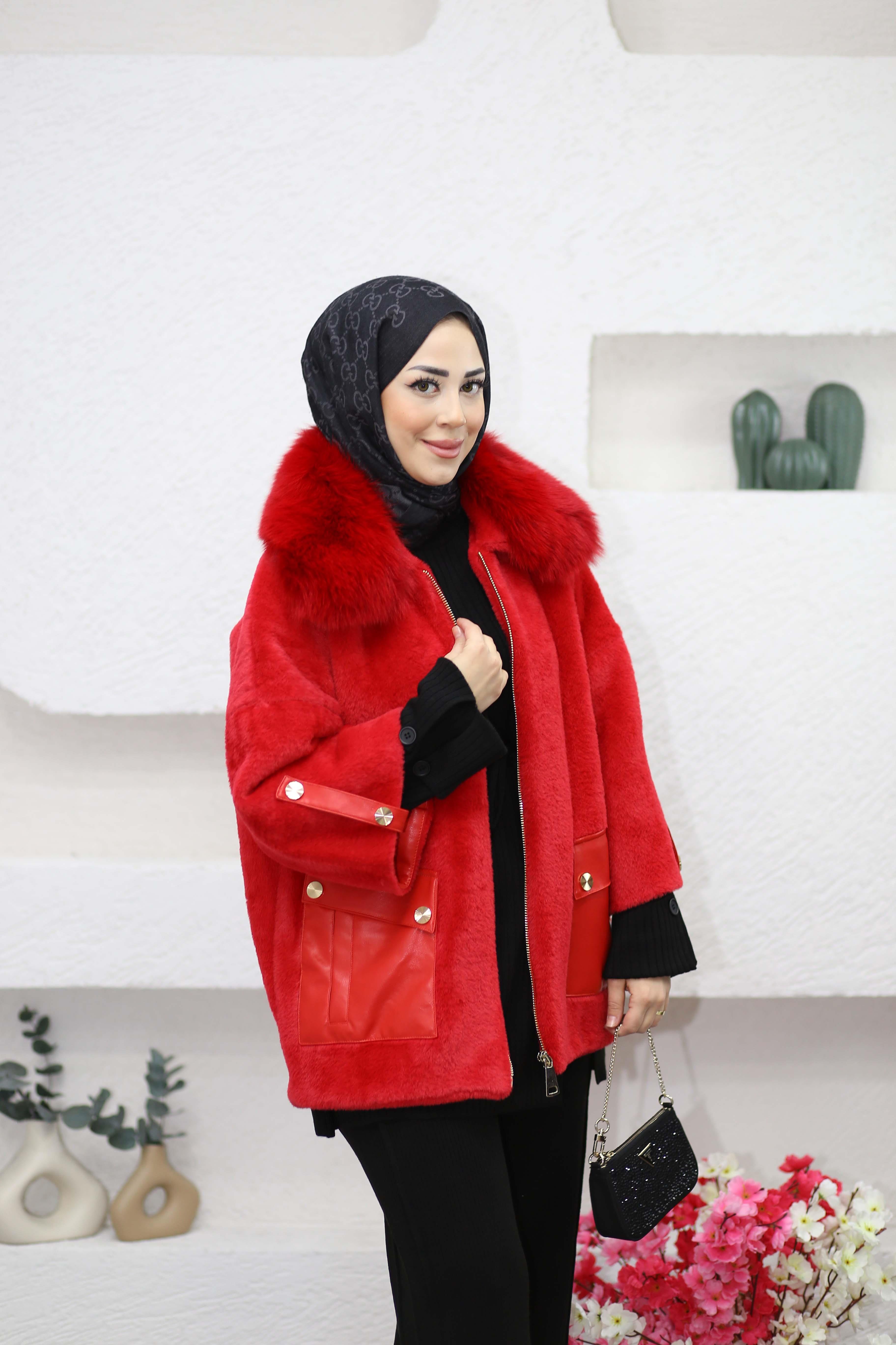 Deri Cepli Angora Kaban Kırmızı 7072