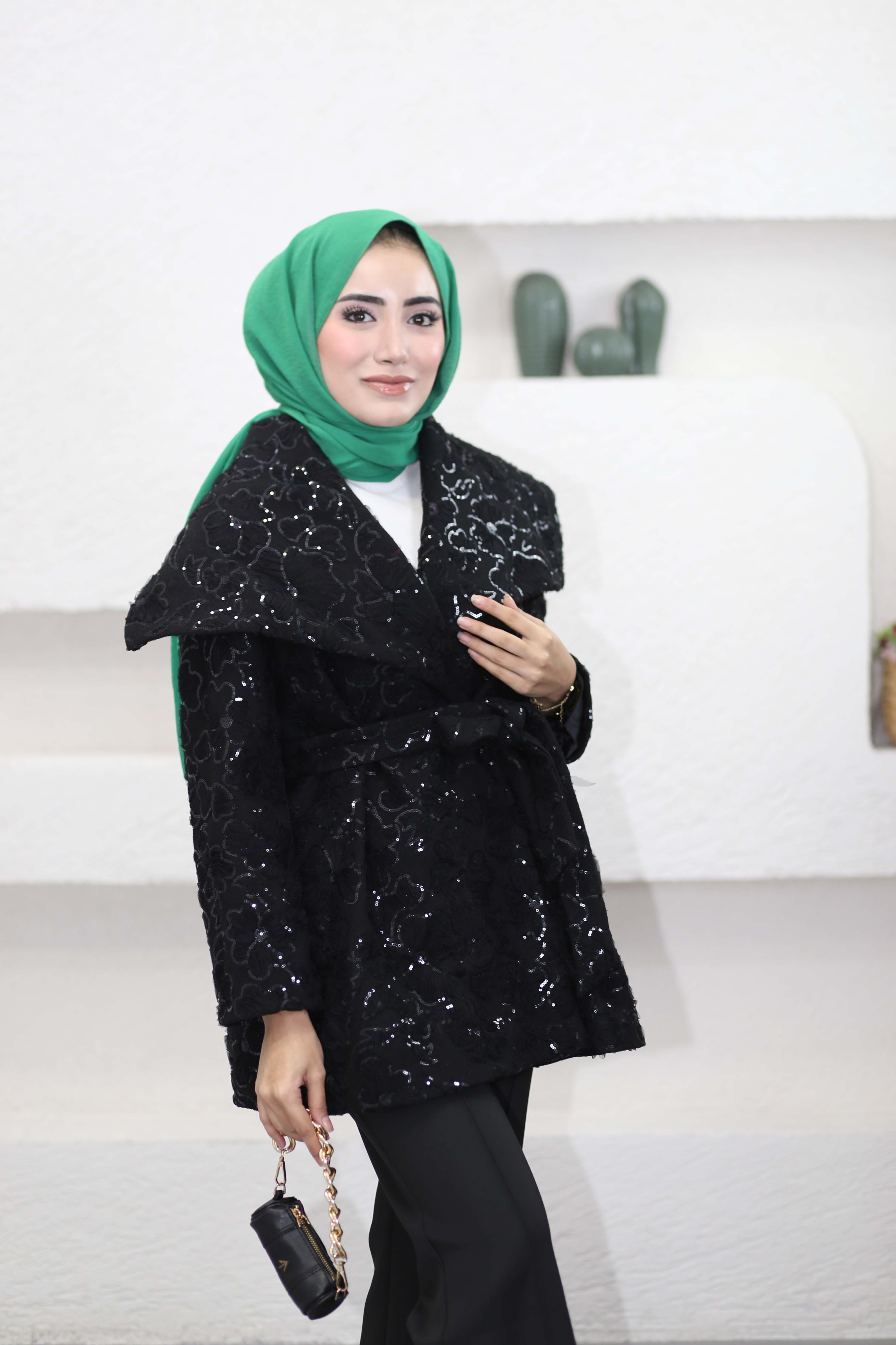 Payetli Premium Kaban Siyah 8074