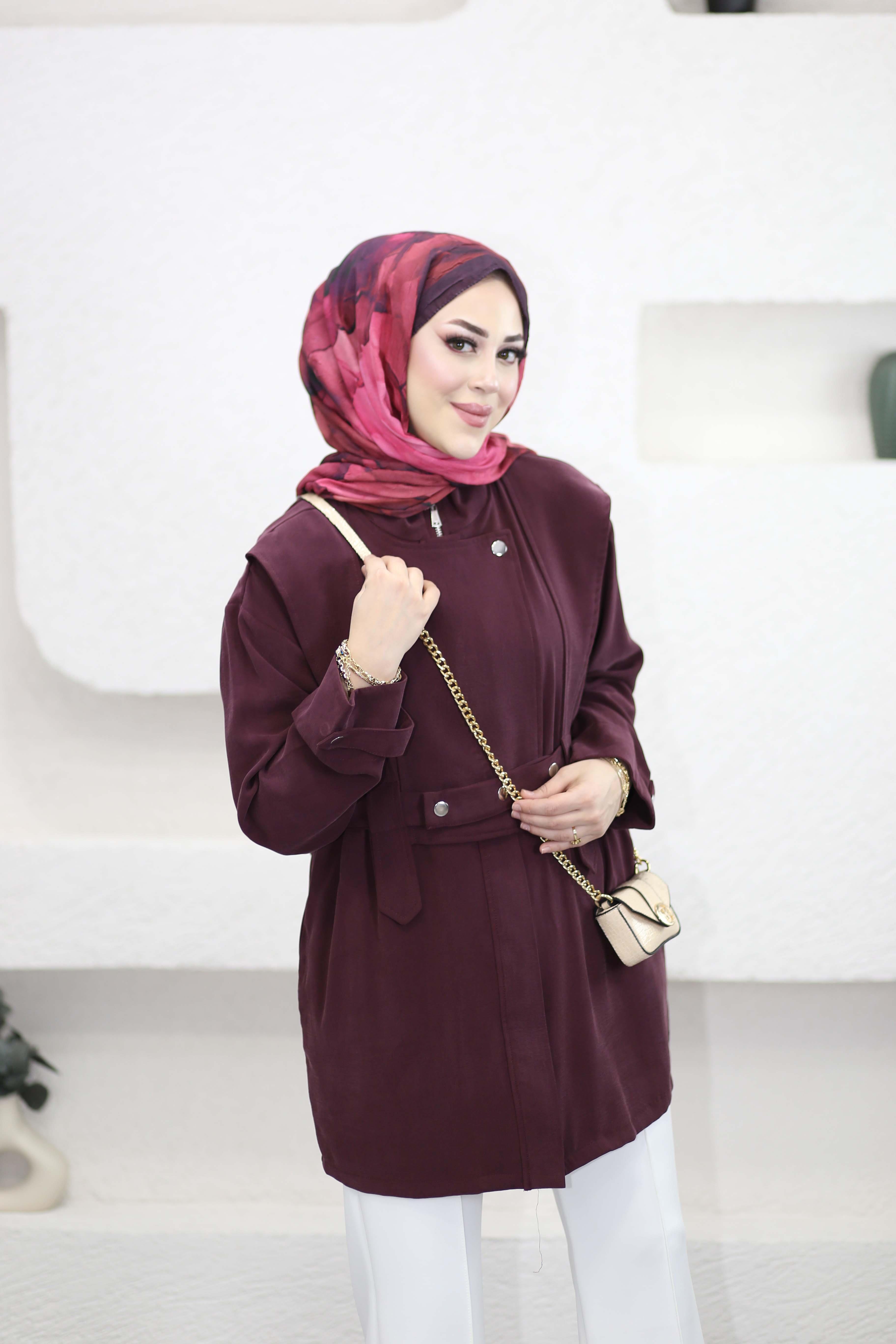 Fermuar Üstü Kapamalı Kap Bordo 4487