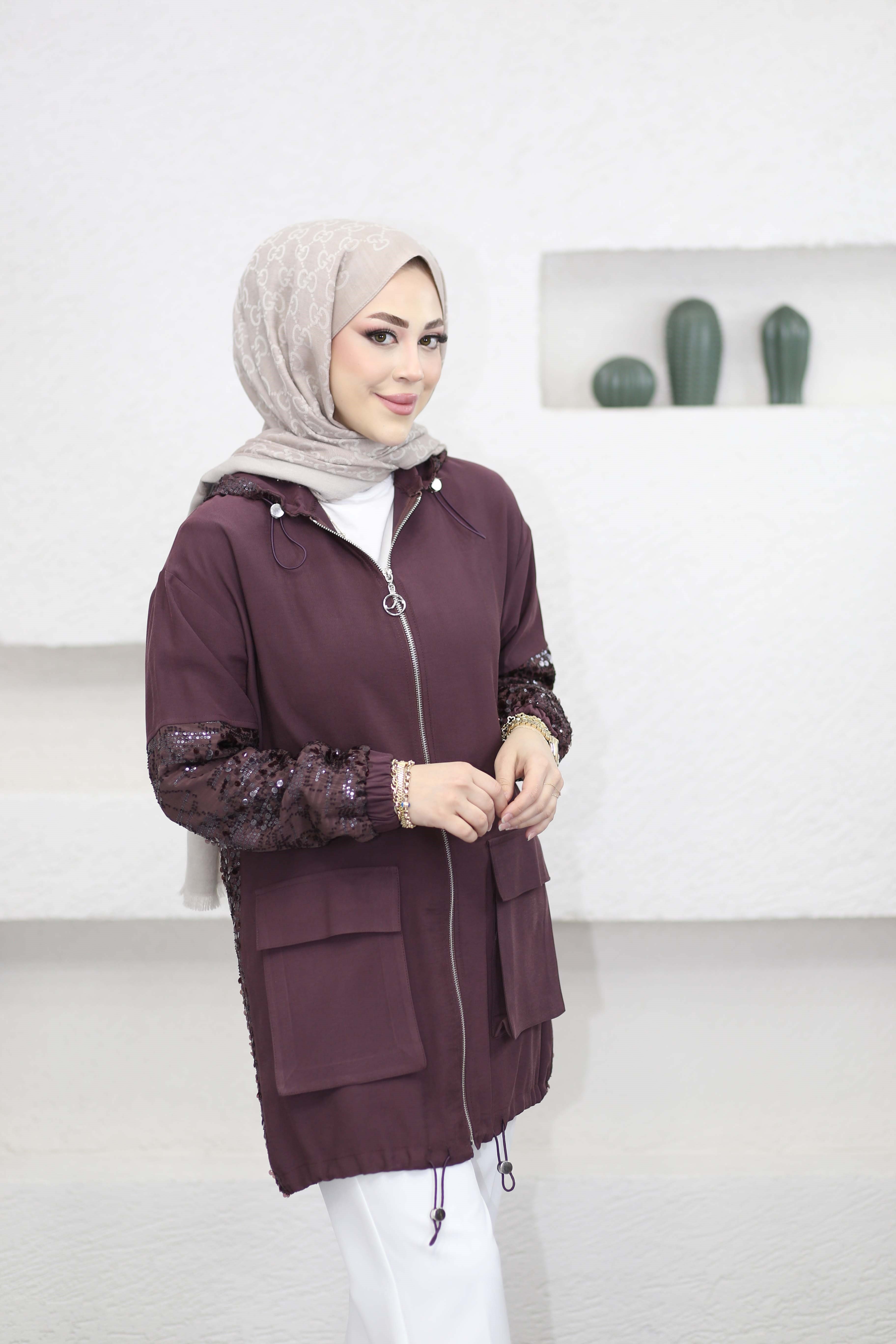 Payet Detaylı Kap Mürdüm 1532