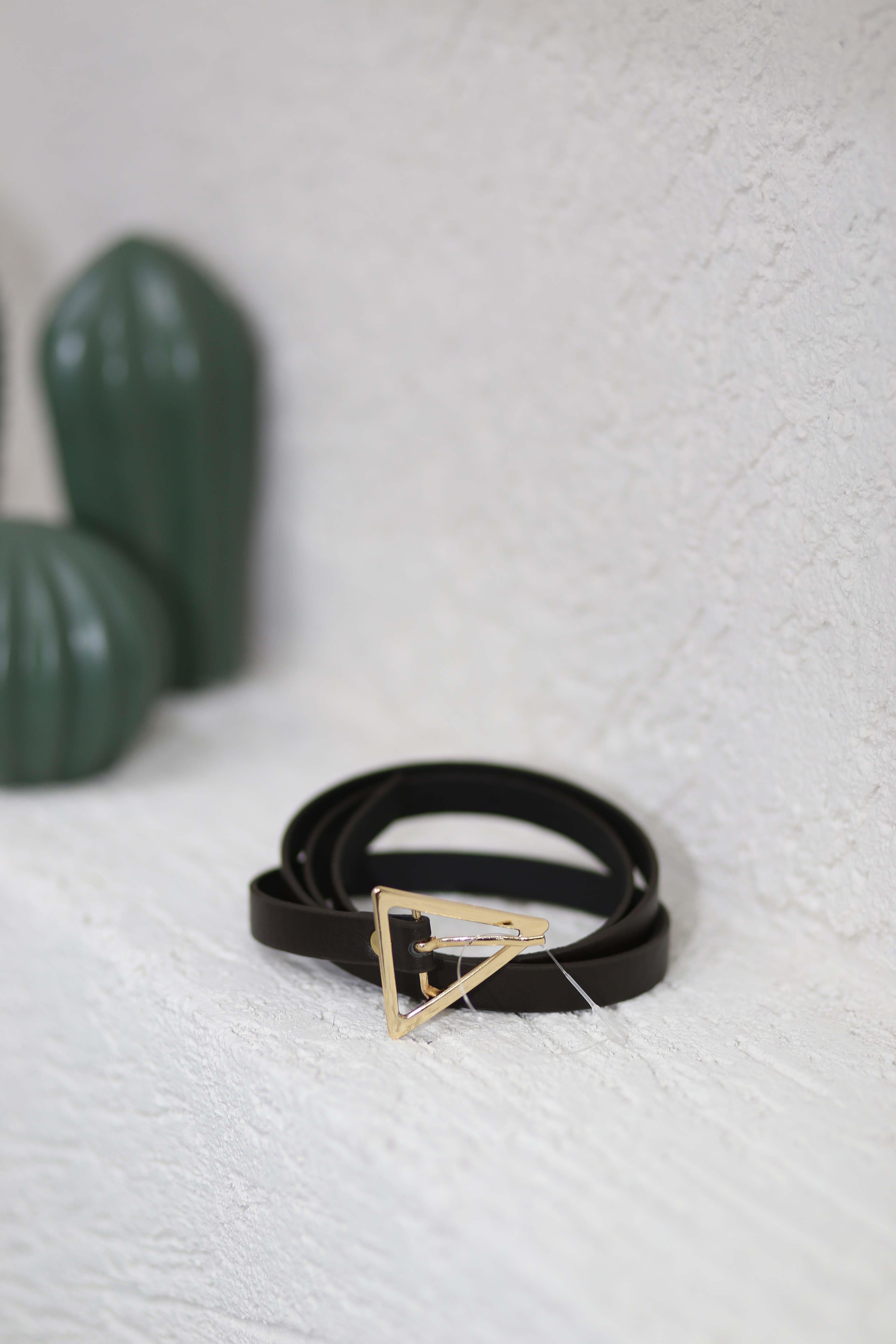 Üçgen Tokalı Kemer Kahverengi KMR03