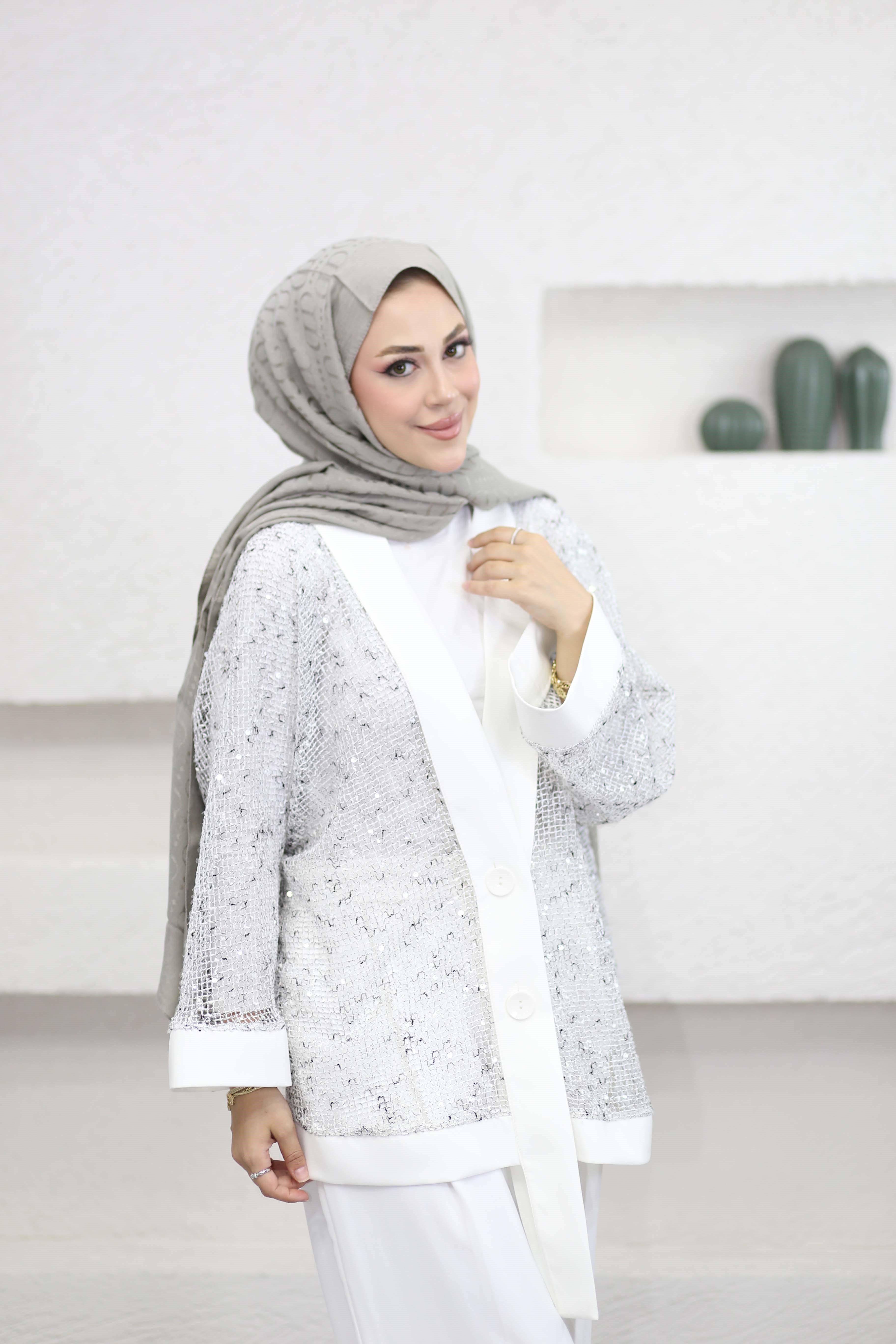 Pulpayet Detaylı Kimono Beyaz 1295
