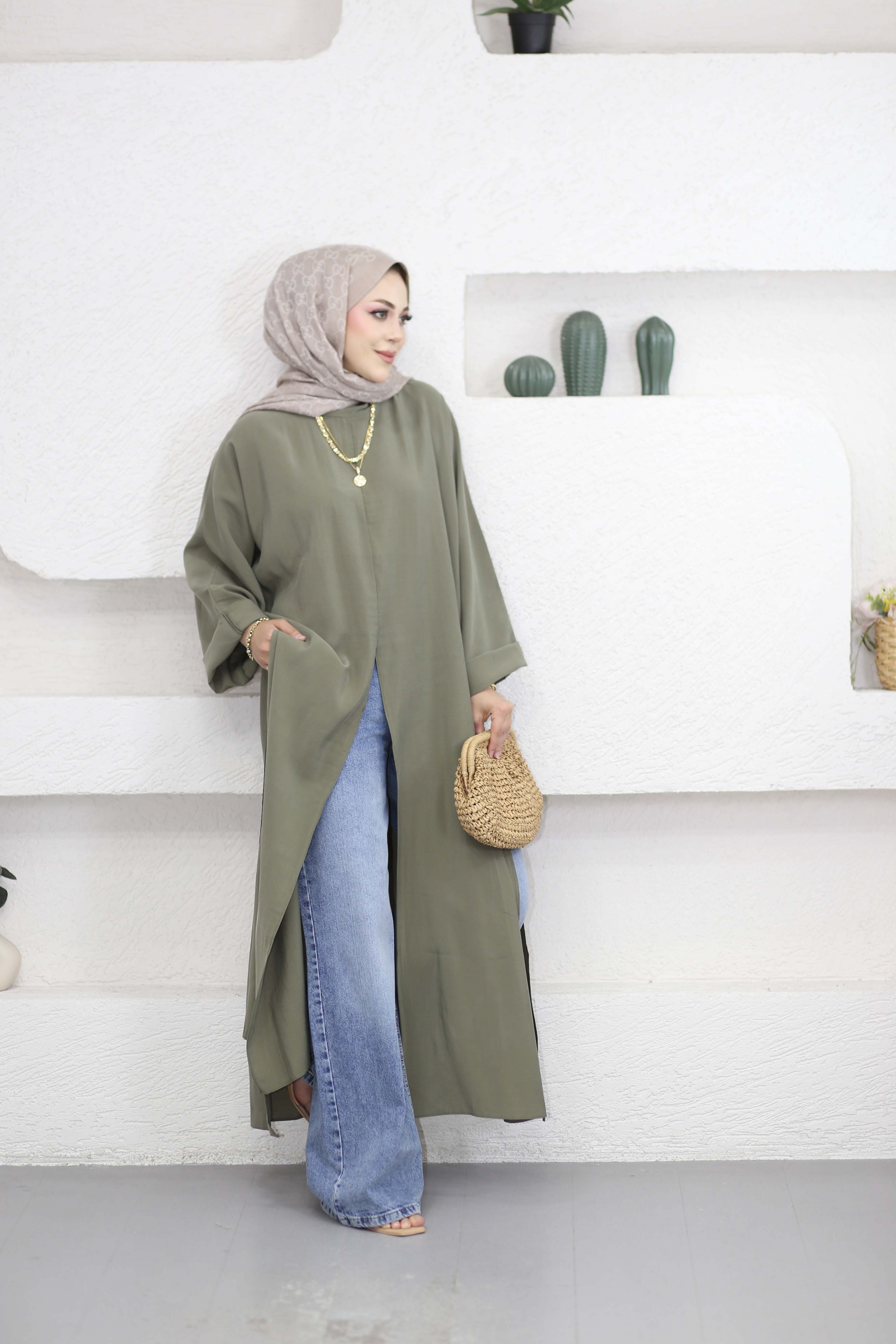 Feraye Tunik Haki 2797
