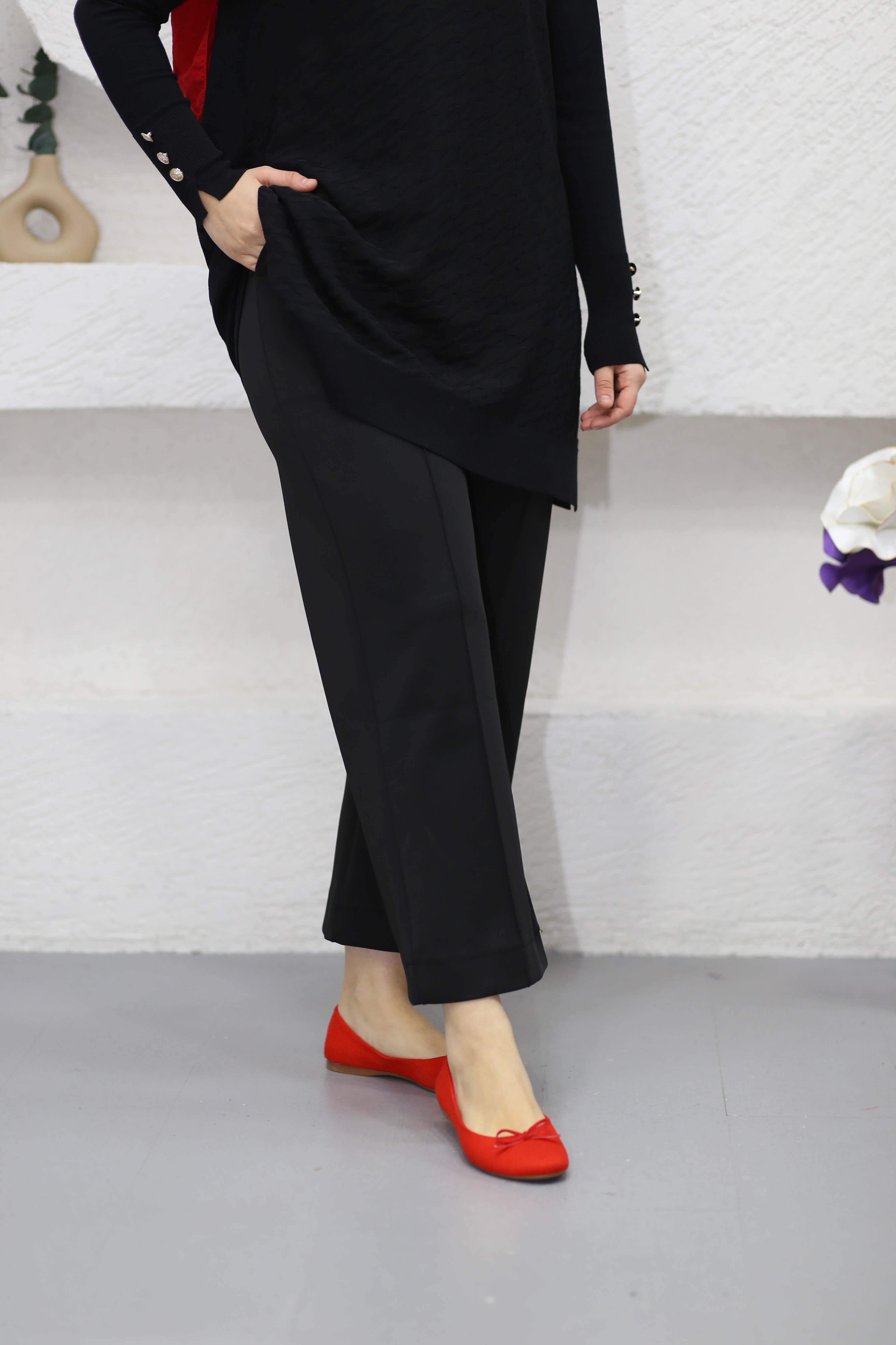 Çimalı Boru Pantolon Siyah 205