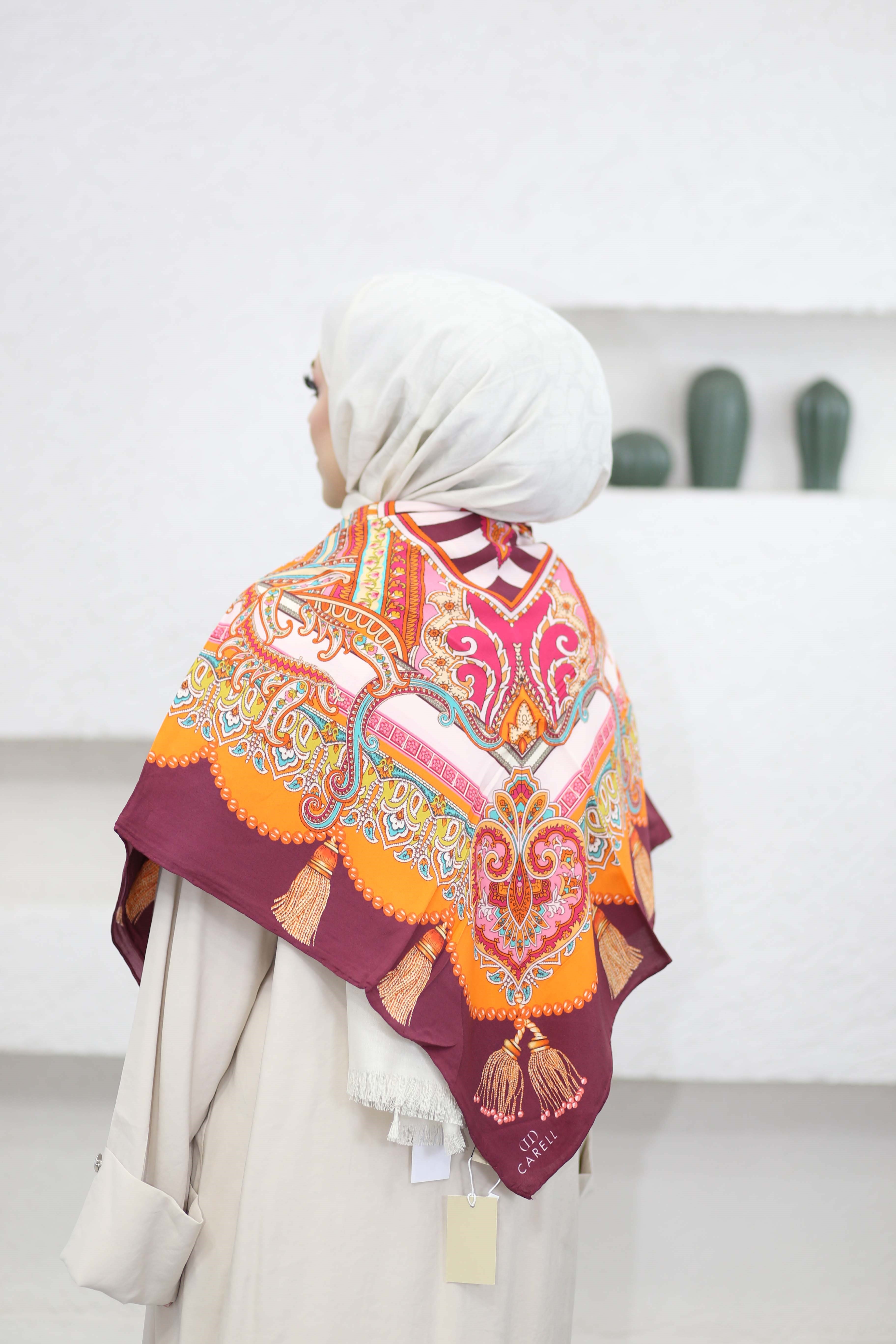 Amberia Premium Omuz Şalı Bordo 3136