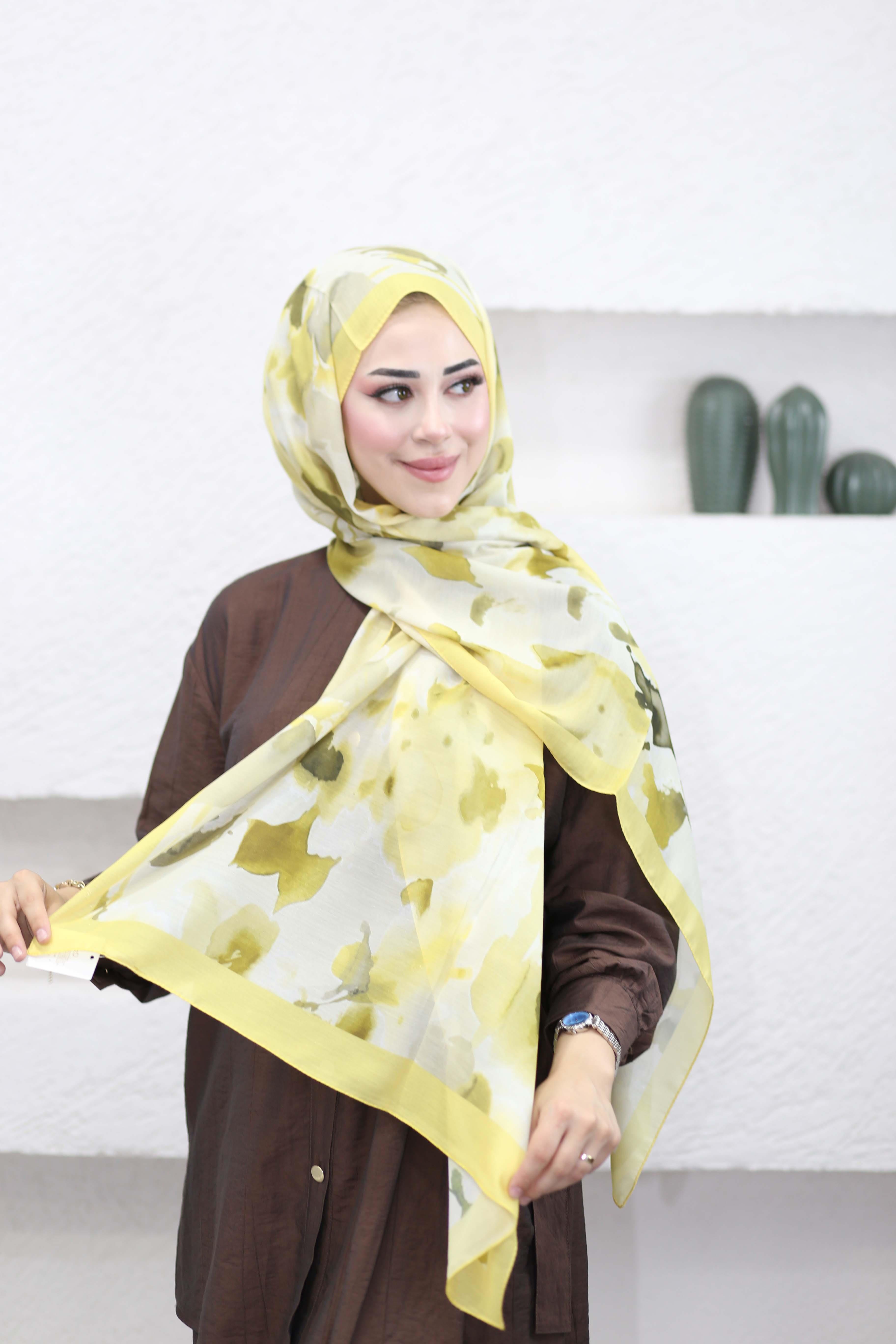 Yaprak Şal Sarı 5317