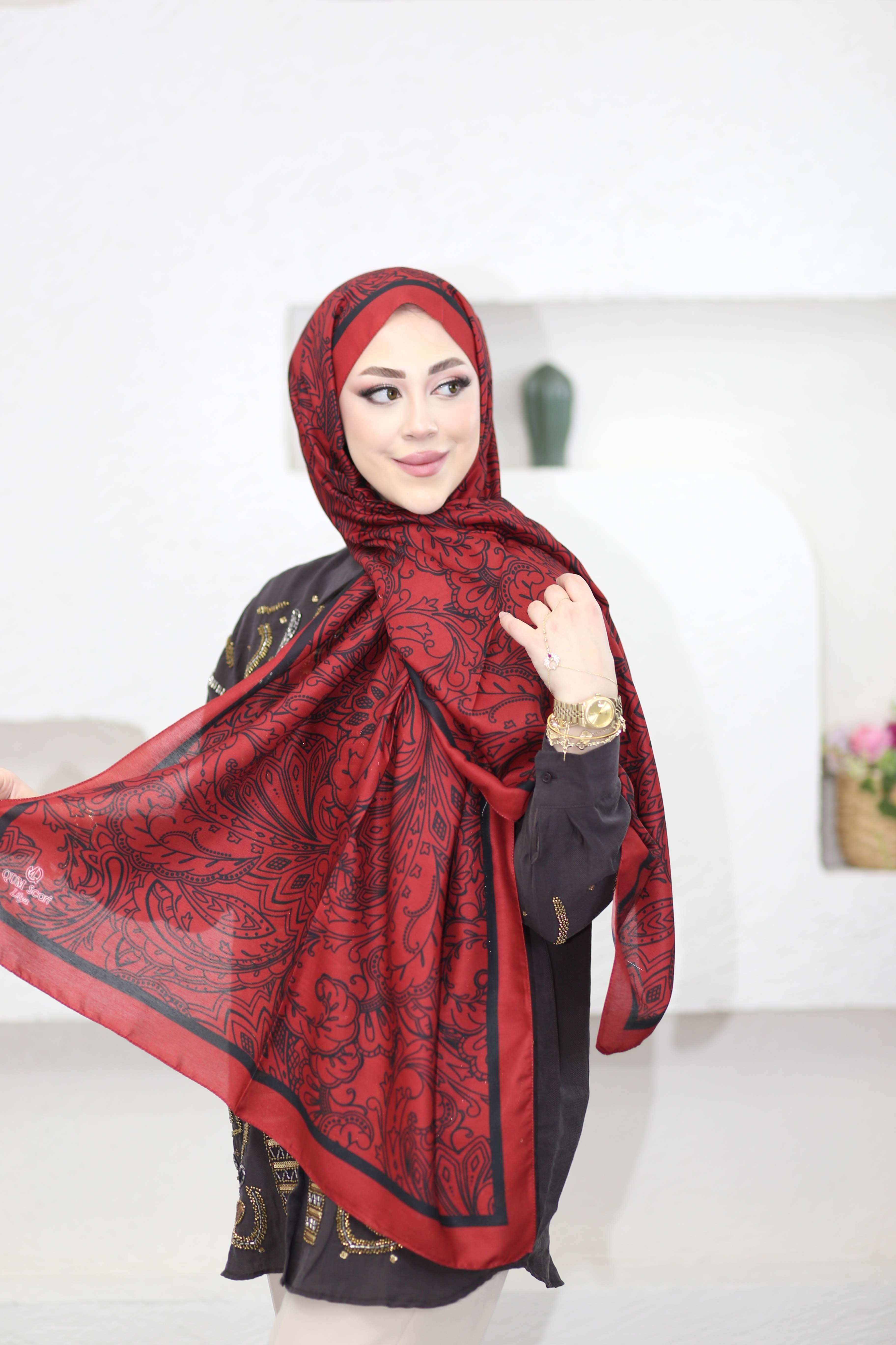 Flora Şal Kırmızı 5015