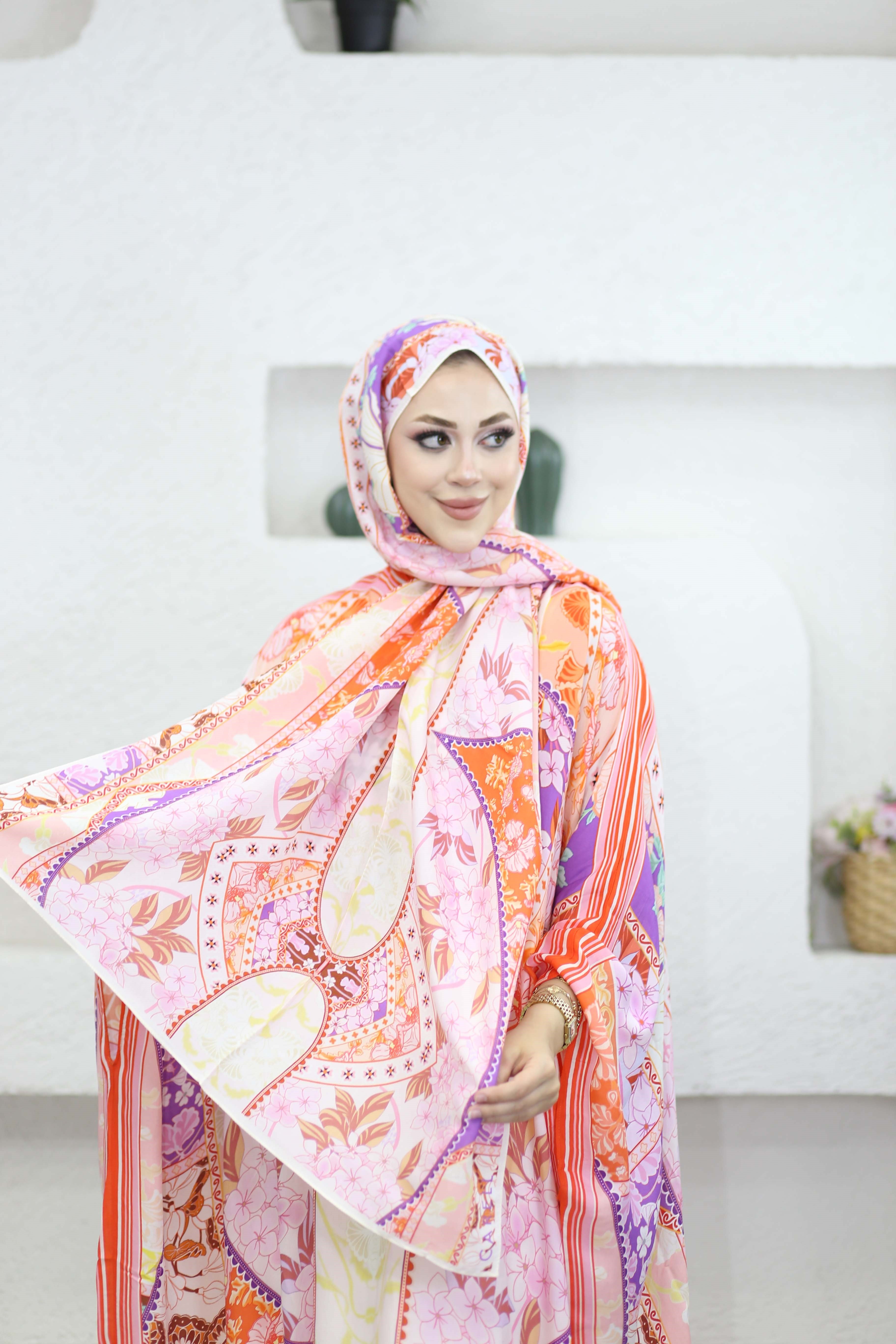 Monogram Floş şal Pembe 1558