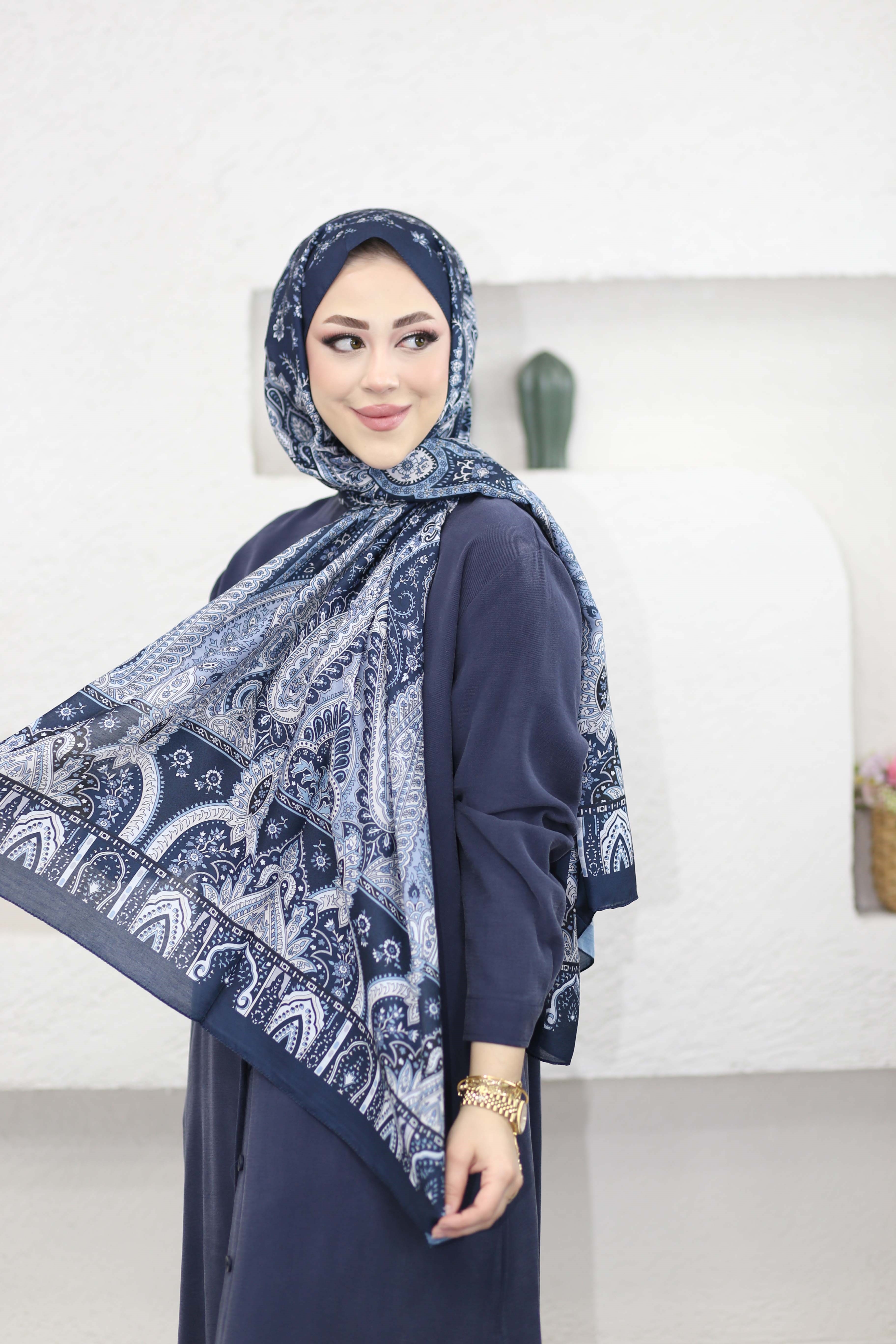 Berlin Şal Lacivert 4161