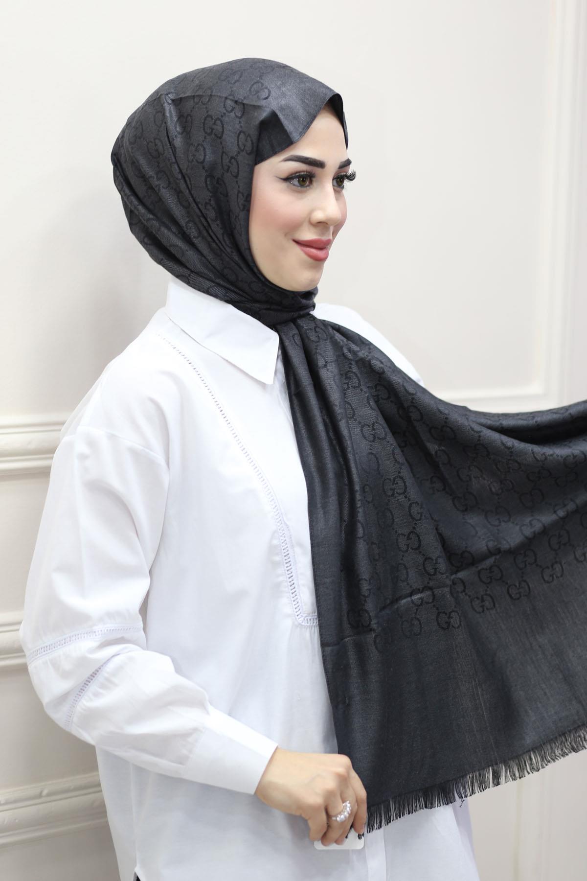 Gucci Desen Şal Siyah 1867