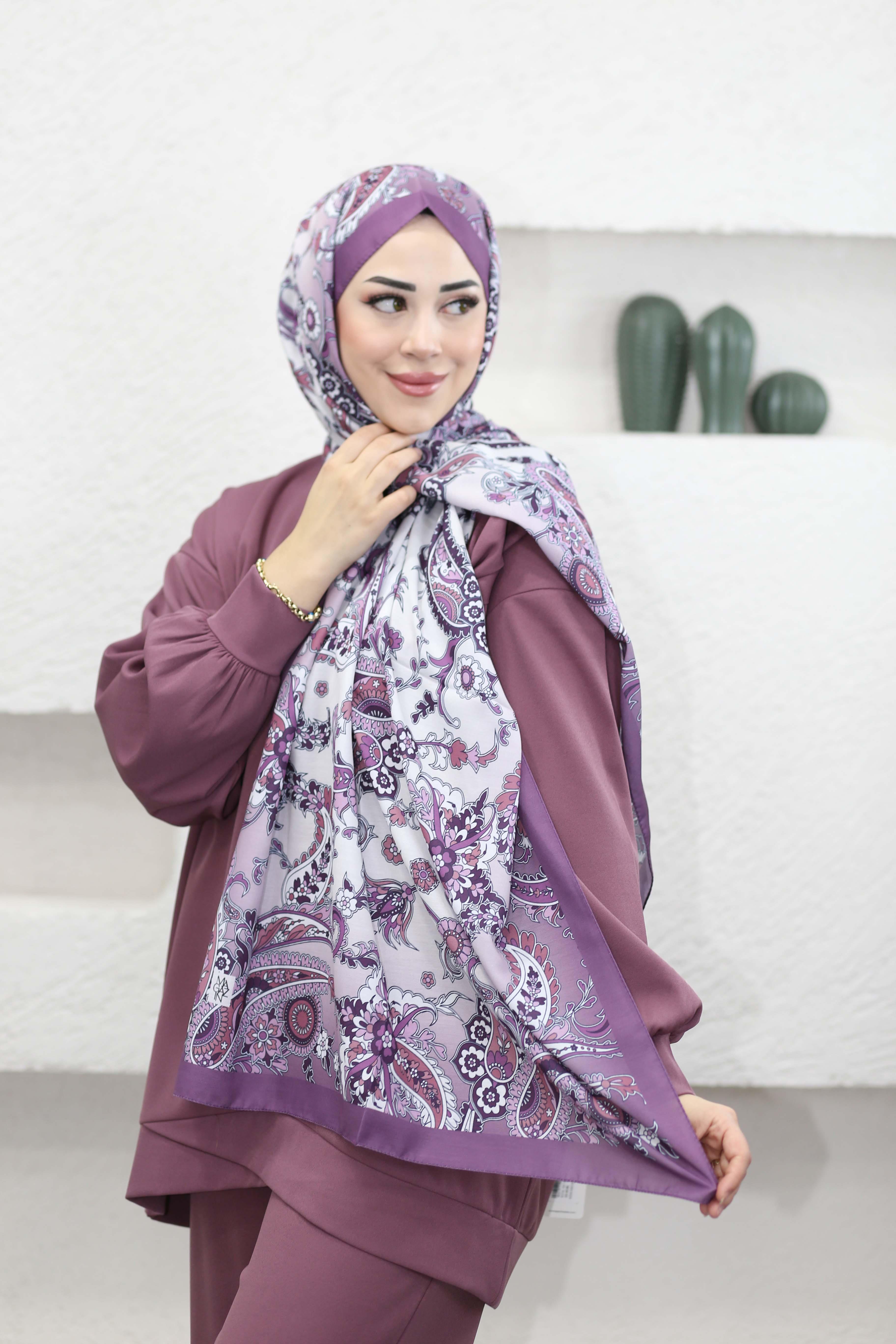 Dijital Soft Şal Mürdüm 5013