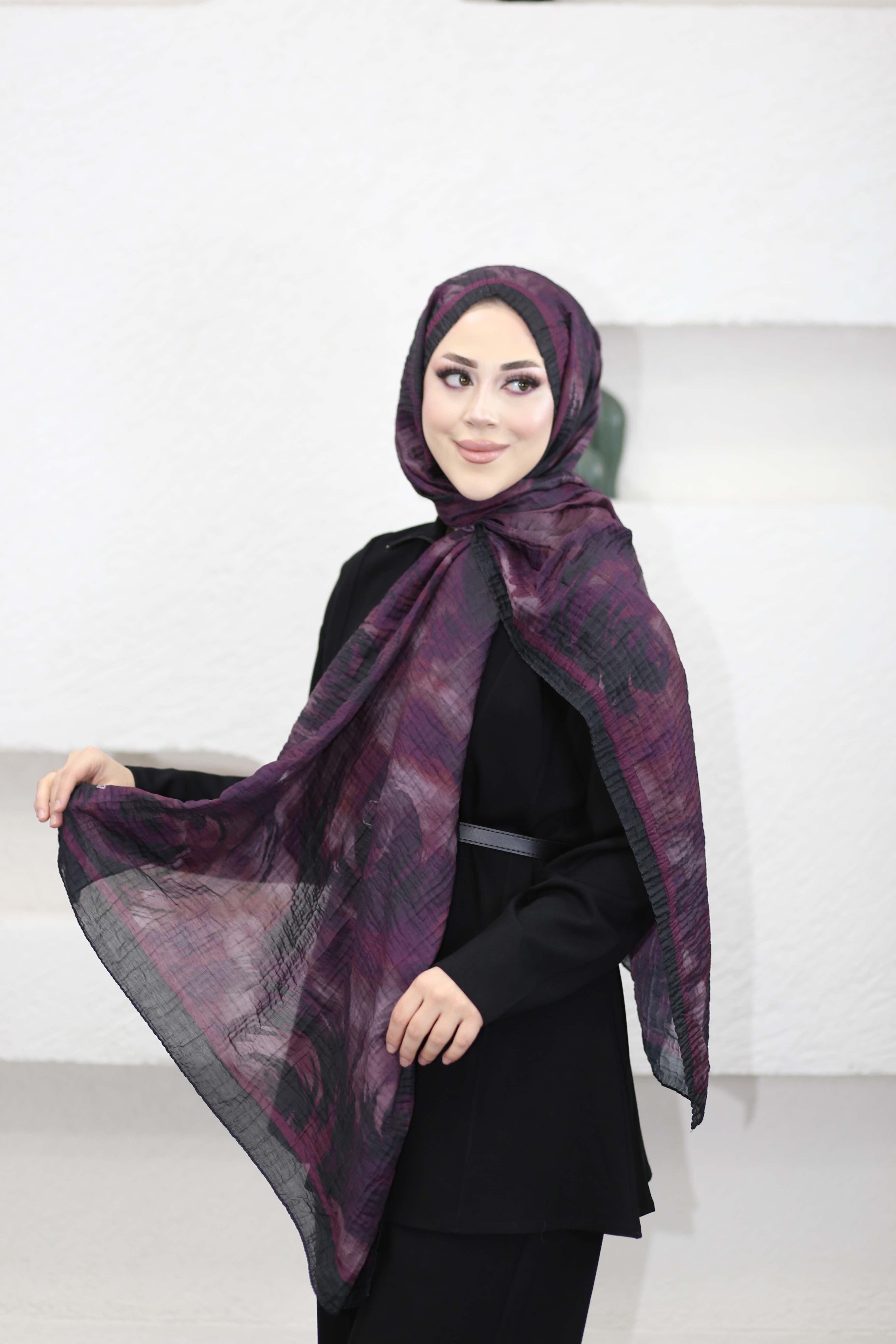 Müslin Okyanus Şal Mürdüm 5123