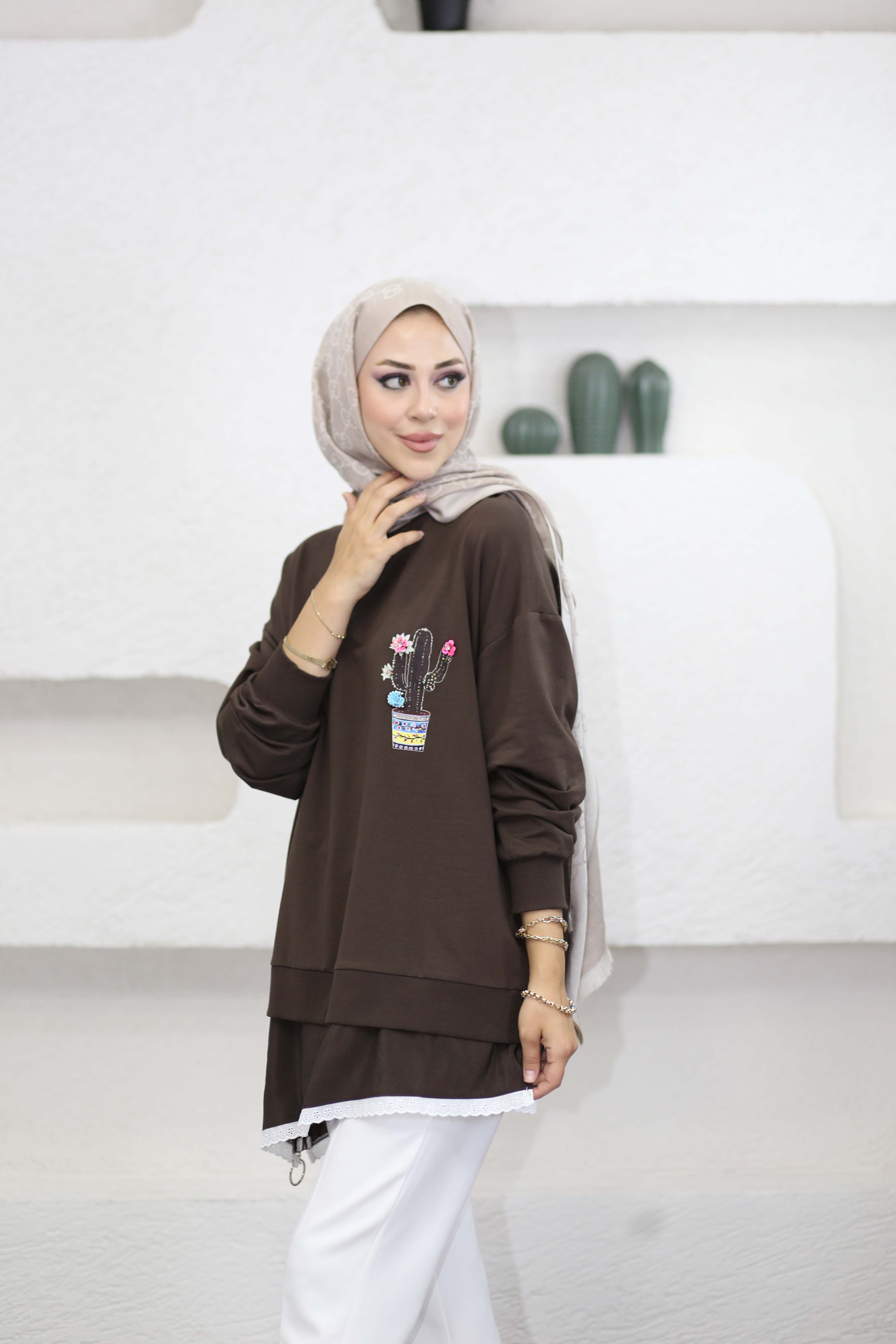 Olivie Sweat Kahverengi 10818