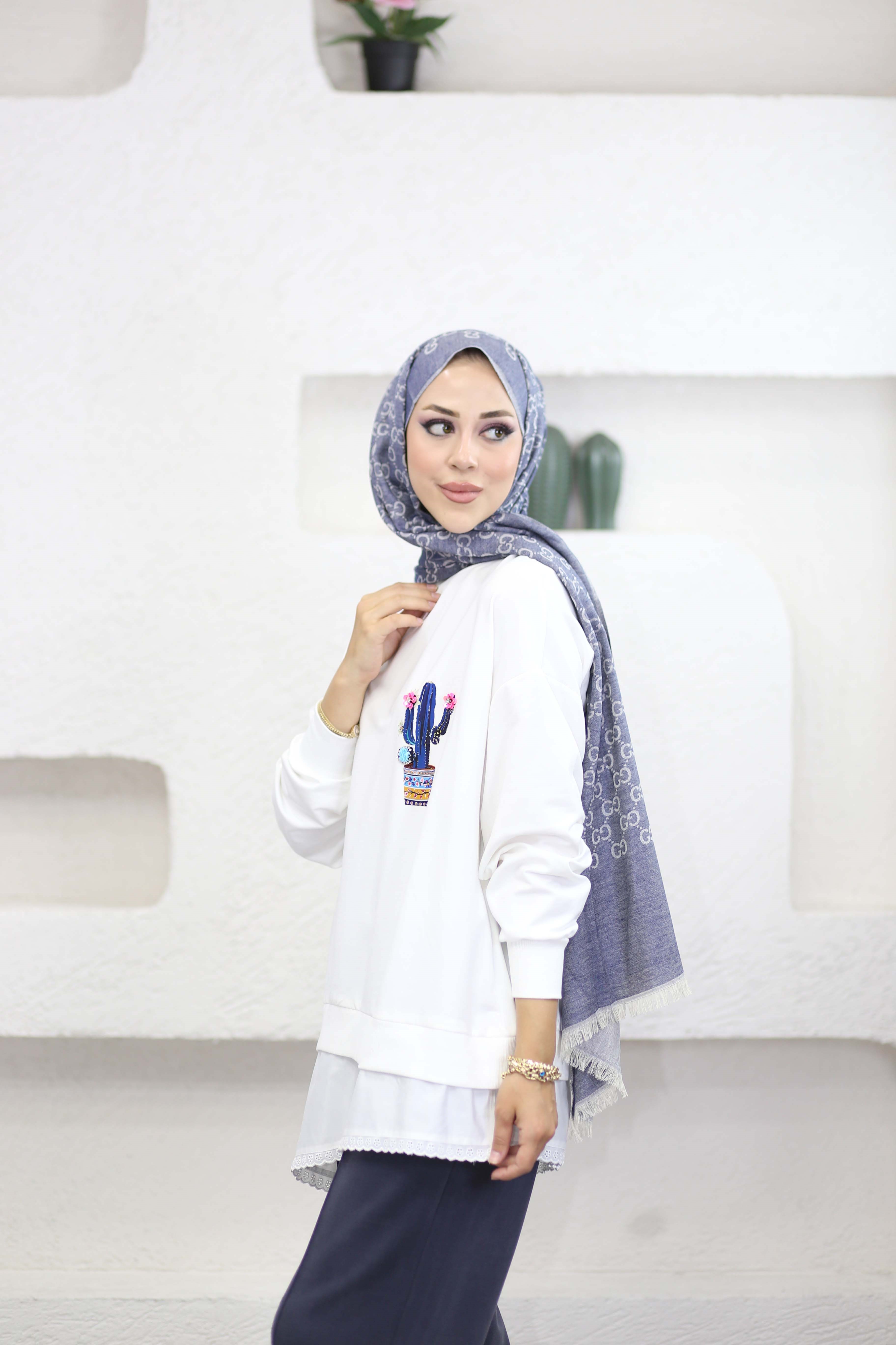 Olivie Sweat Beyaz 10818