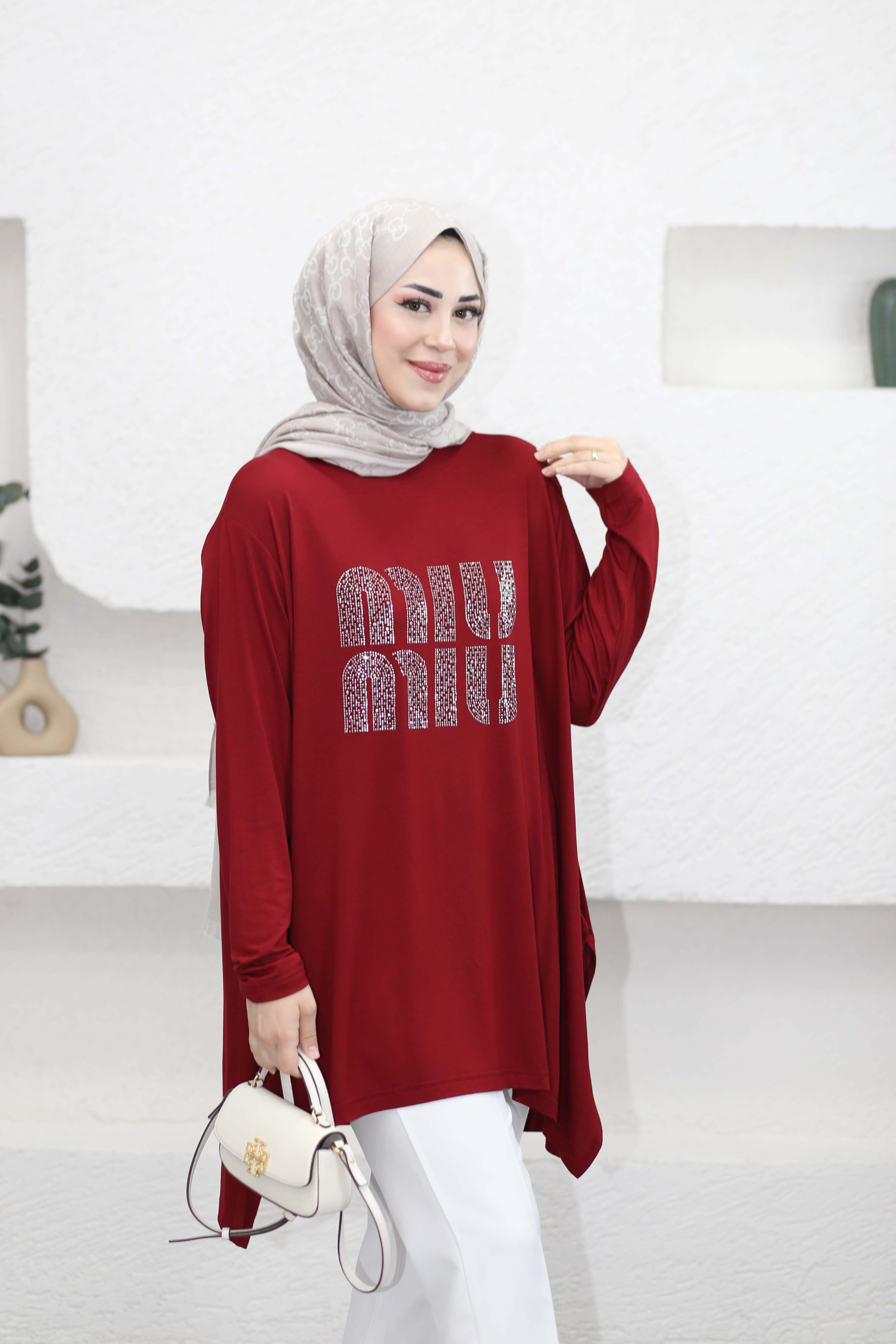 Mıu Taşlı Tunik Bordo 24277