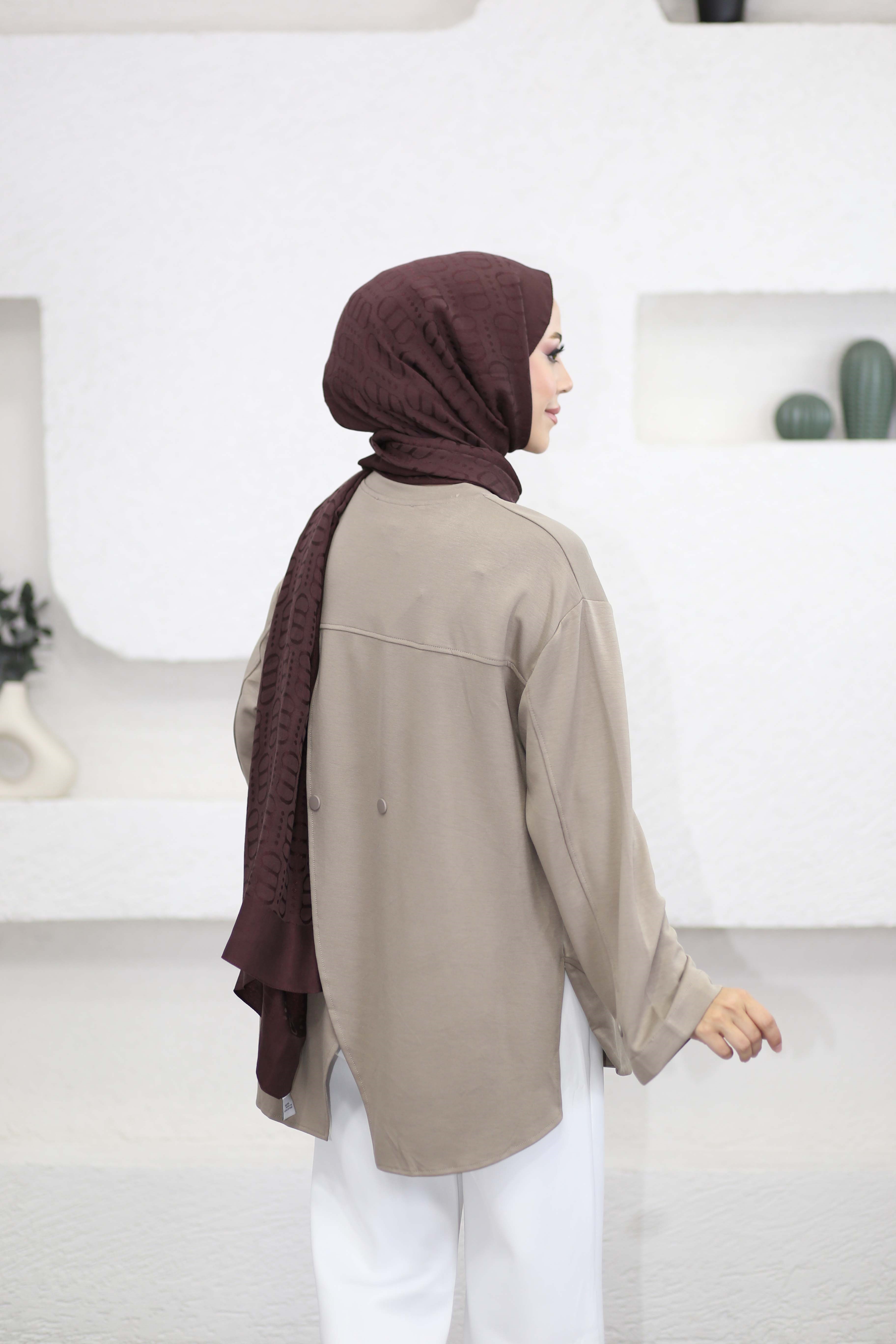 Arkası Çapraz Çıtçıtlı Sweat Vizon 6656
