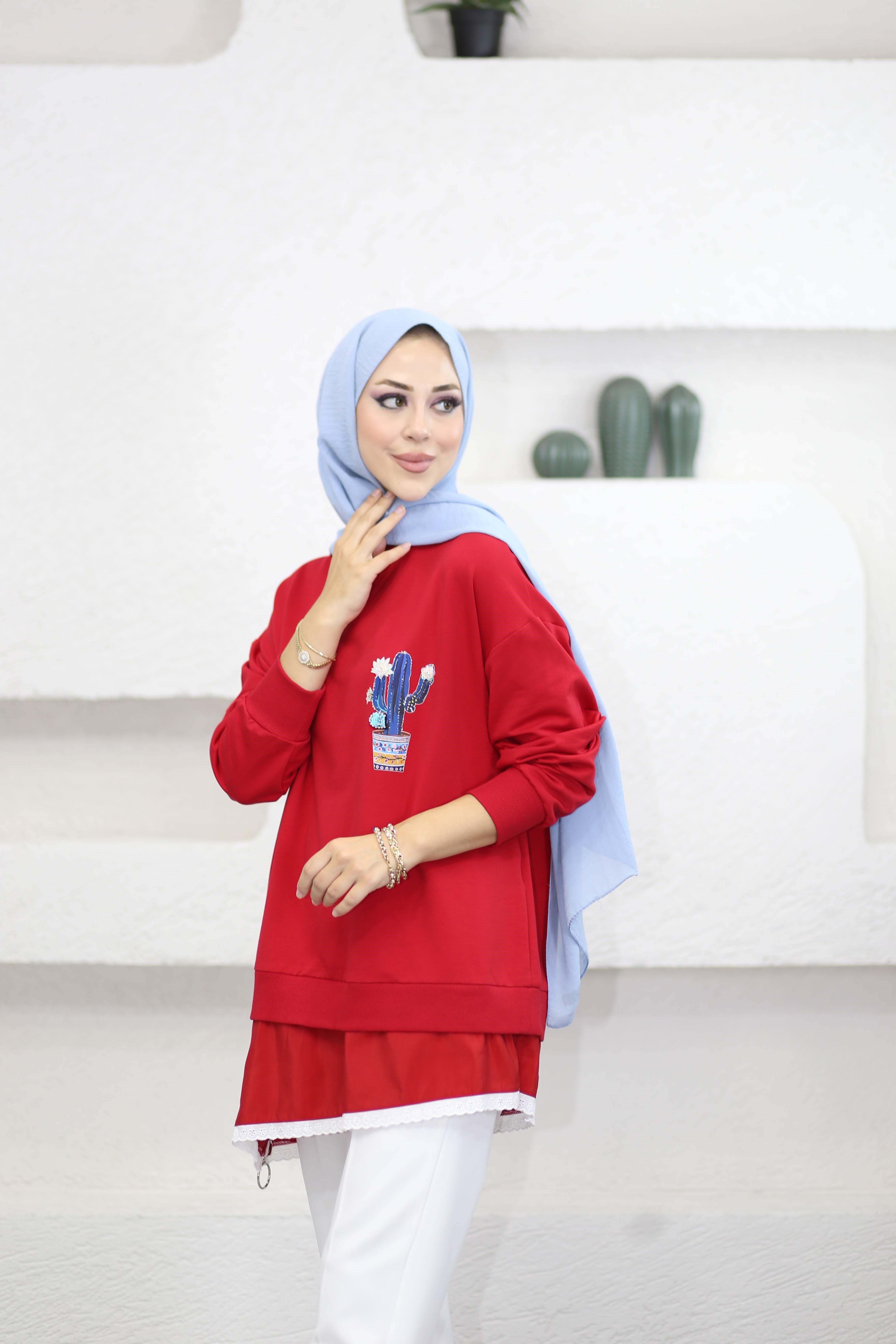 Olivie Sweat Kırmızı 10818