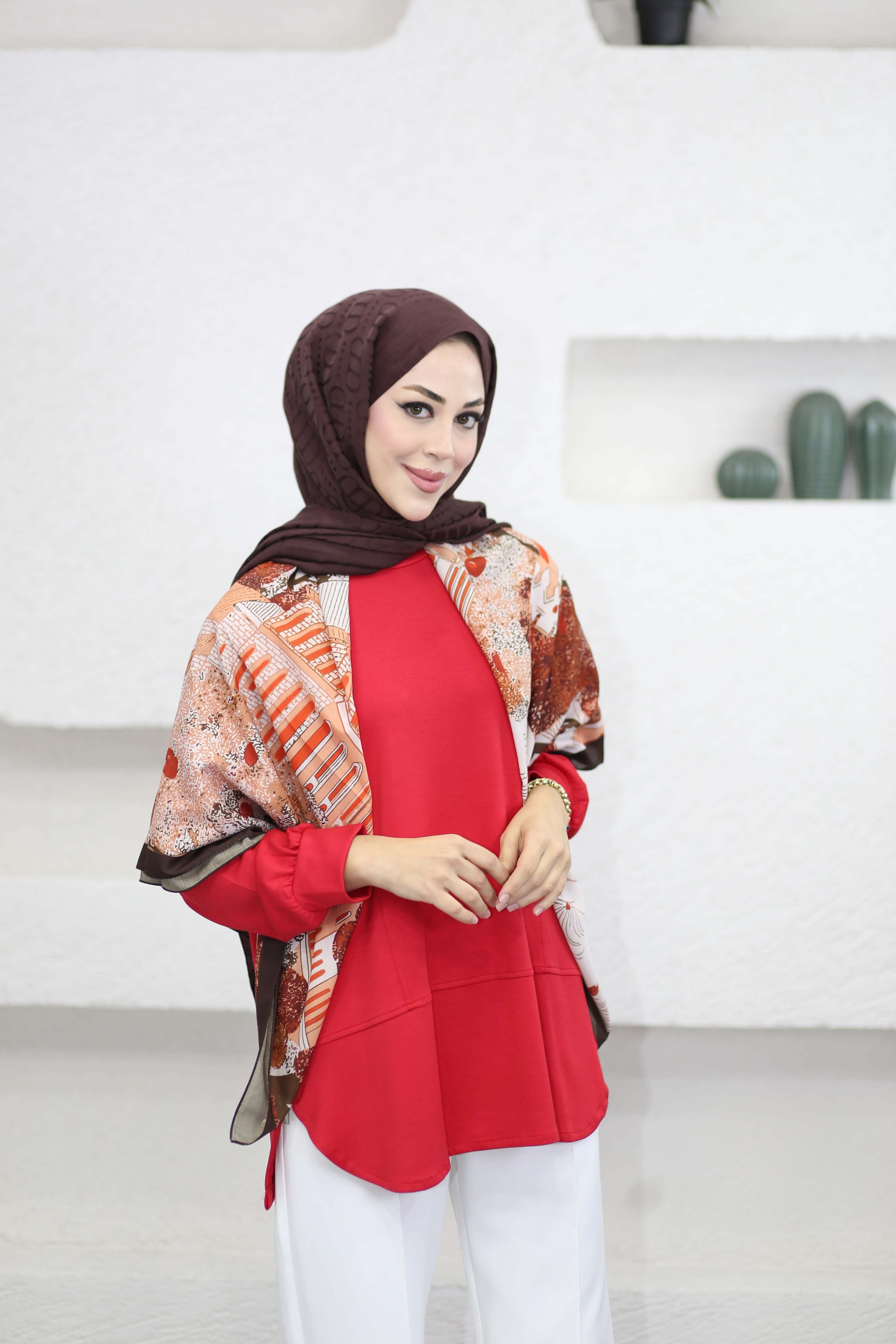 Yanları Fermuarlı Sweat Kırmızı 24456