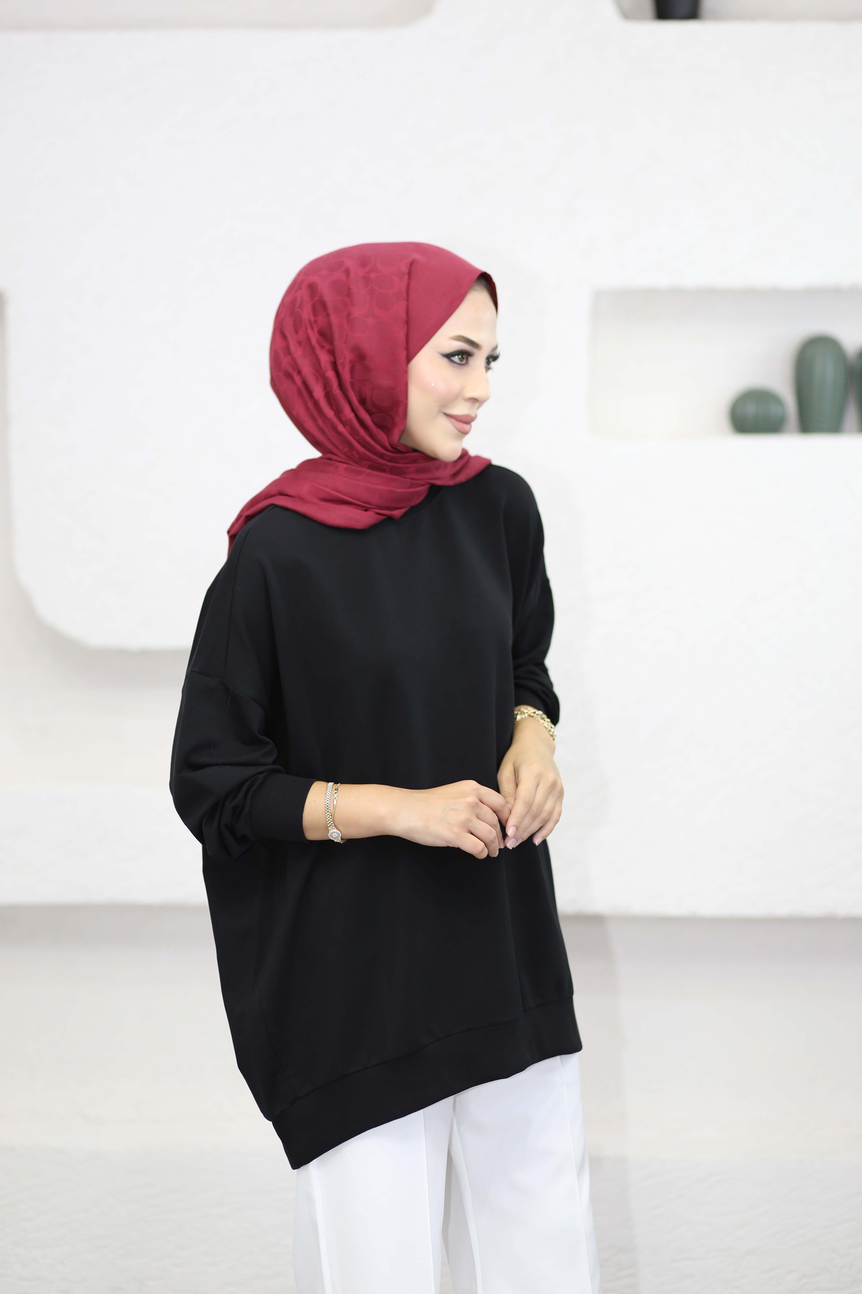 Oversize Sweat Siyah 2382