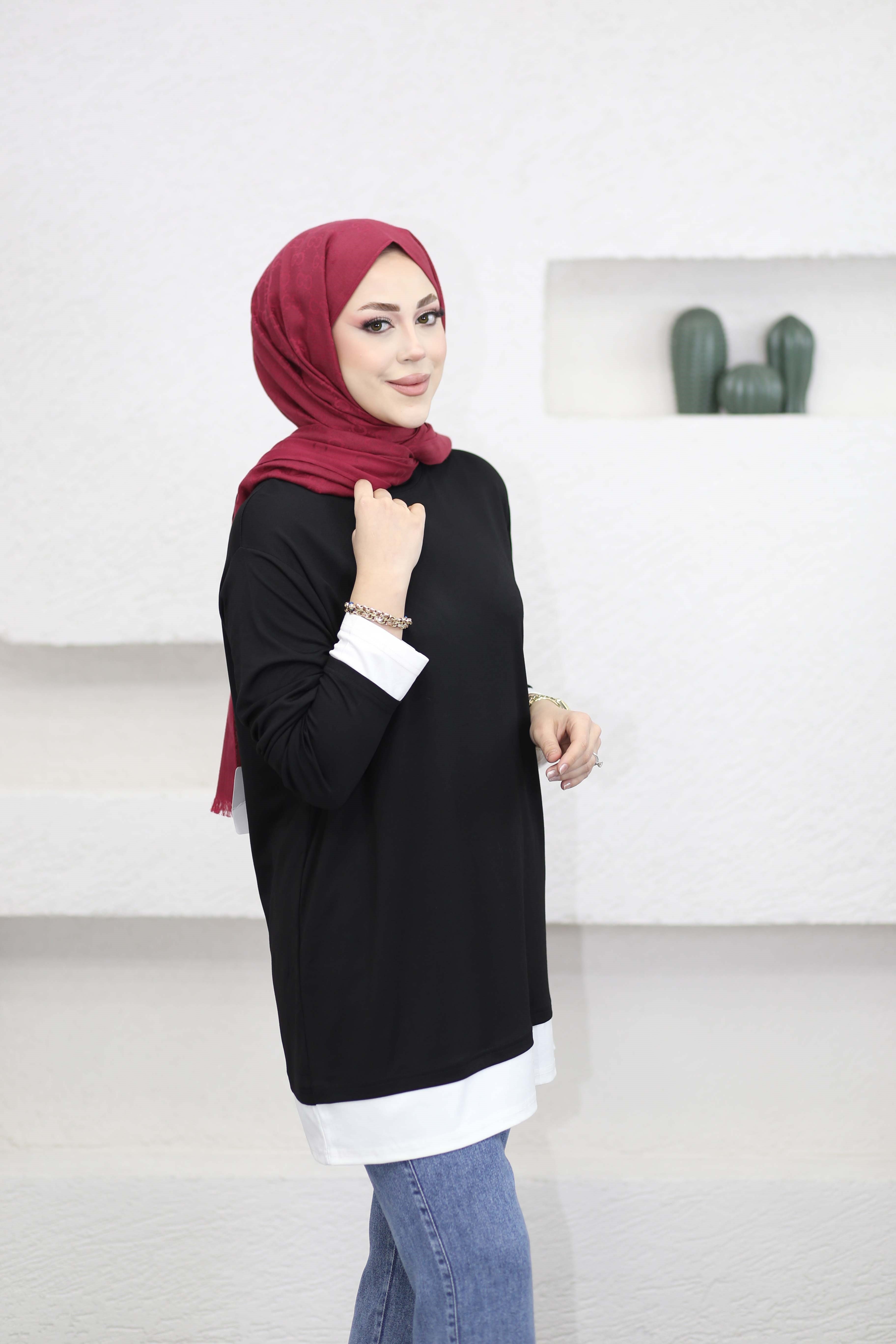 Basıc Penye Tunik Siyah 6447