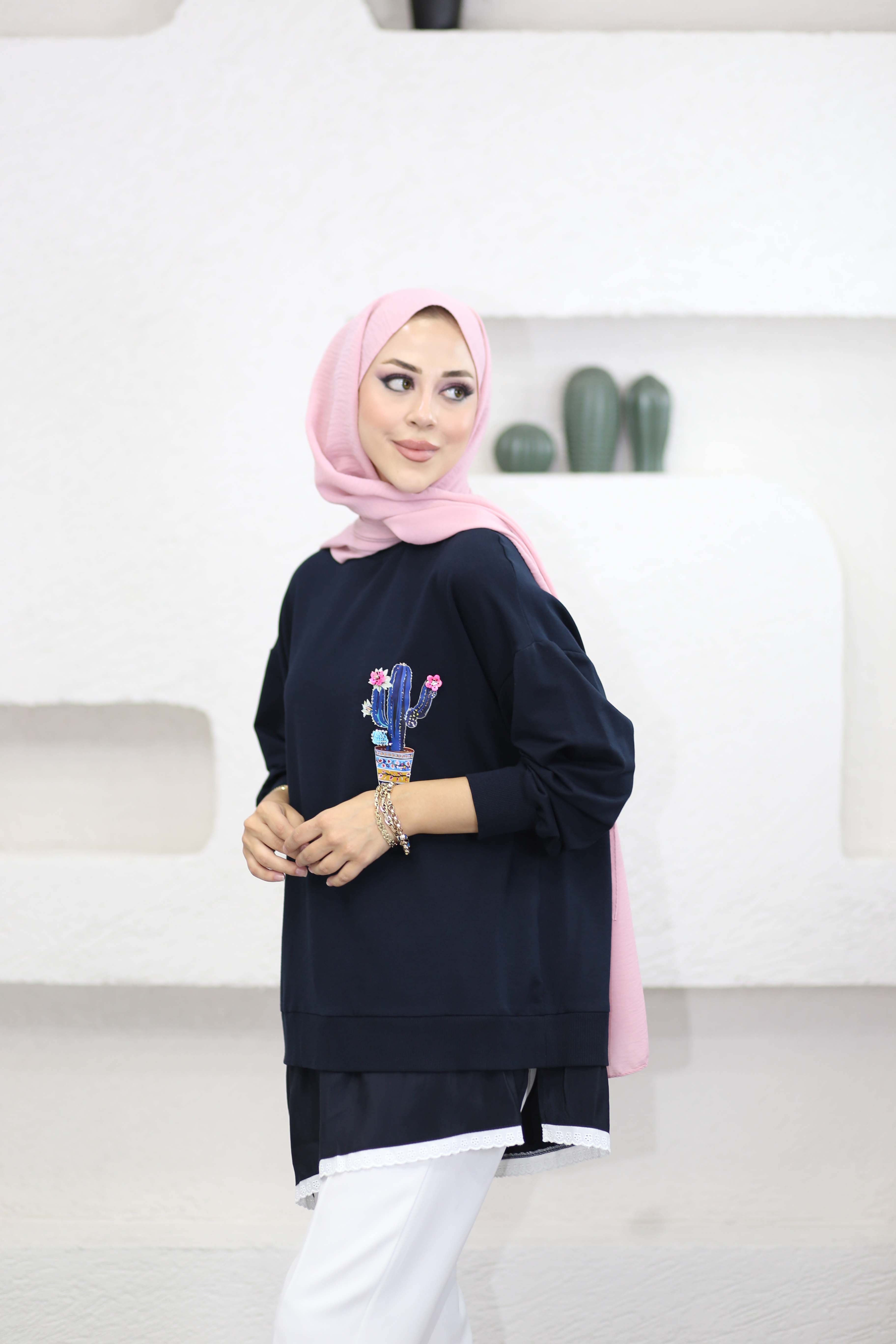 Olivie Sweat Lacivert 10818