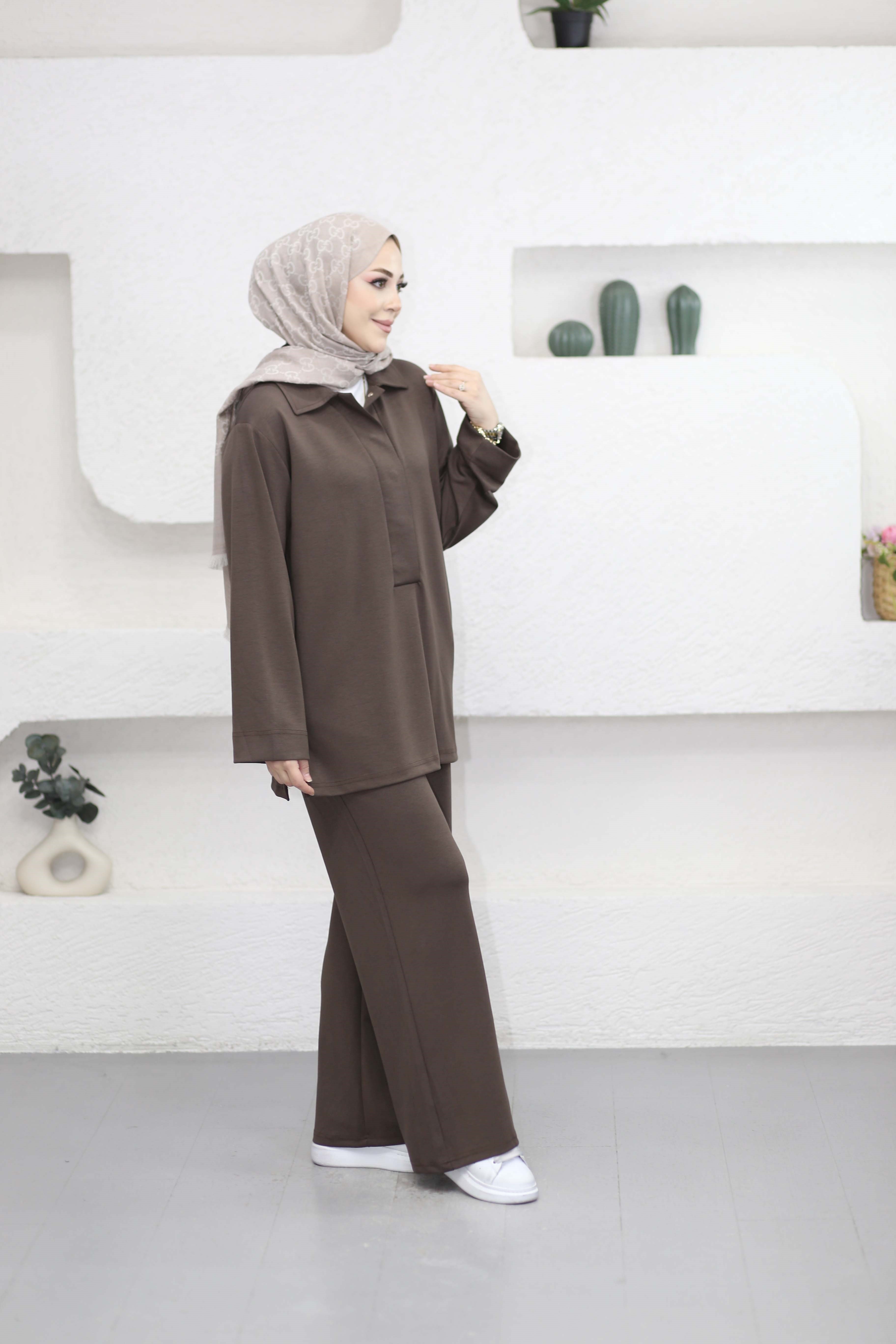 Yasemin Takım Kahverengi 6477