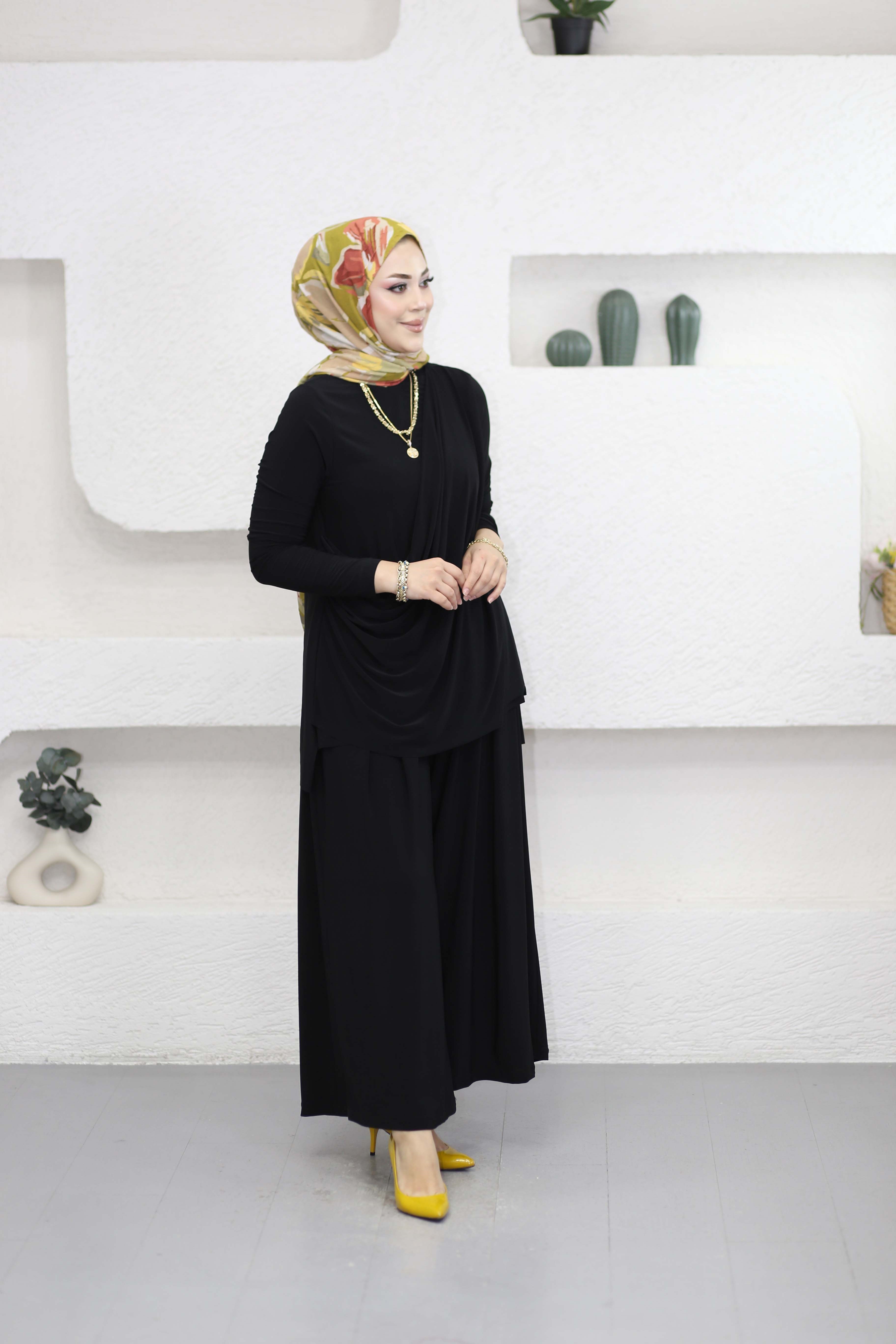 Asude Sandy Takım Siyah 0947