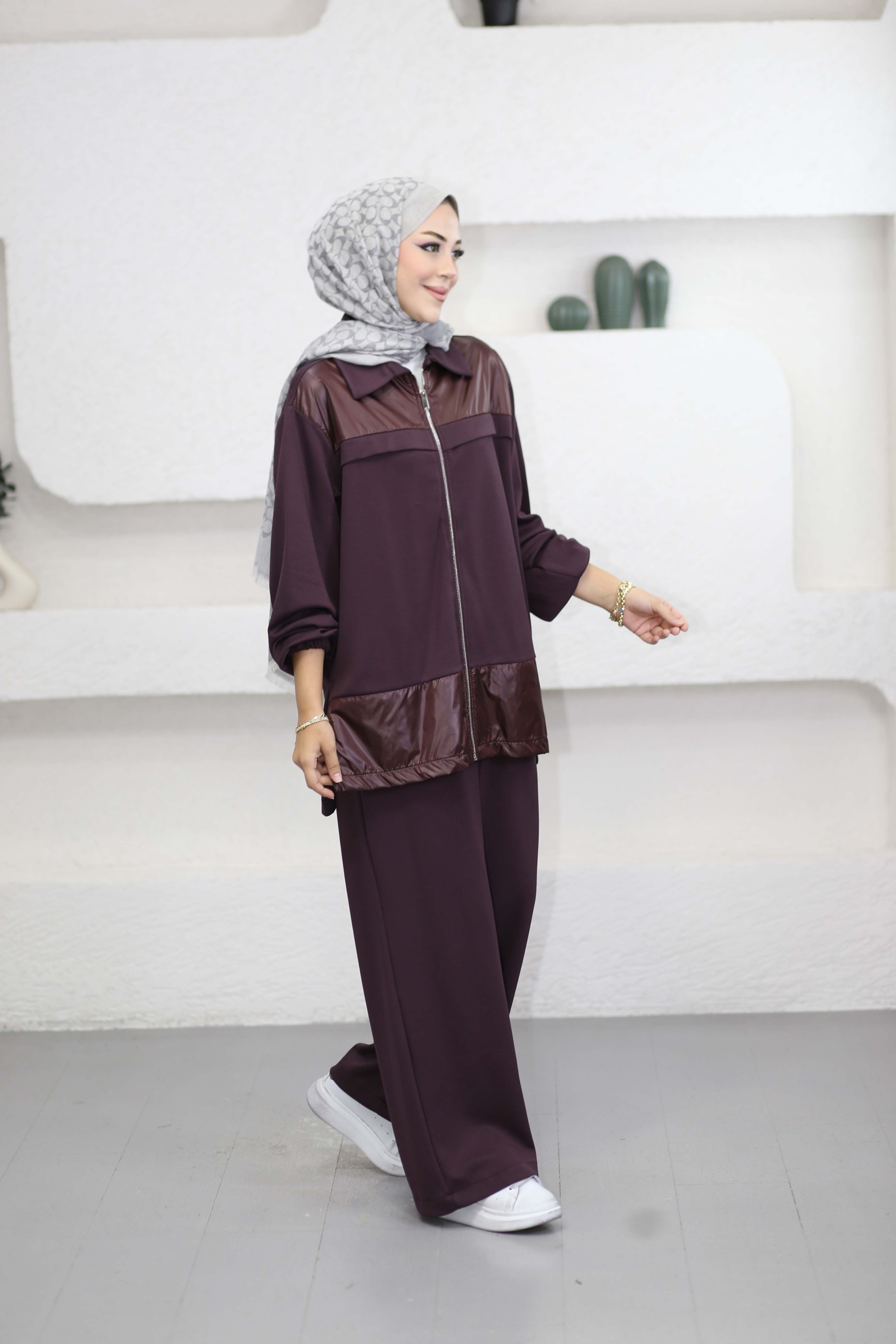 Paraşüt Detaylı Basıc Takım Mürdüm 22946