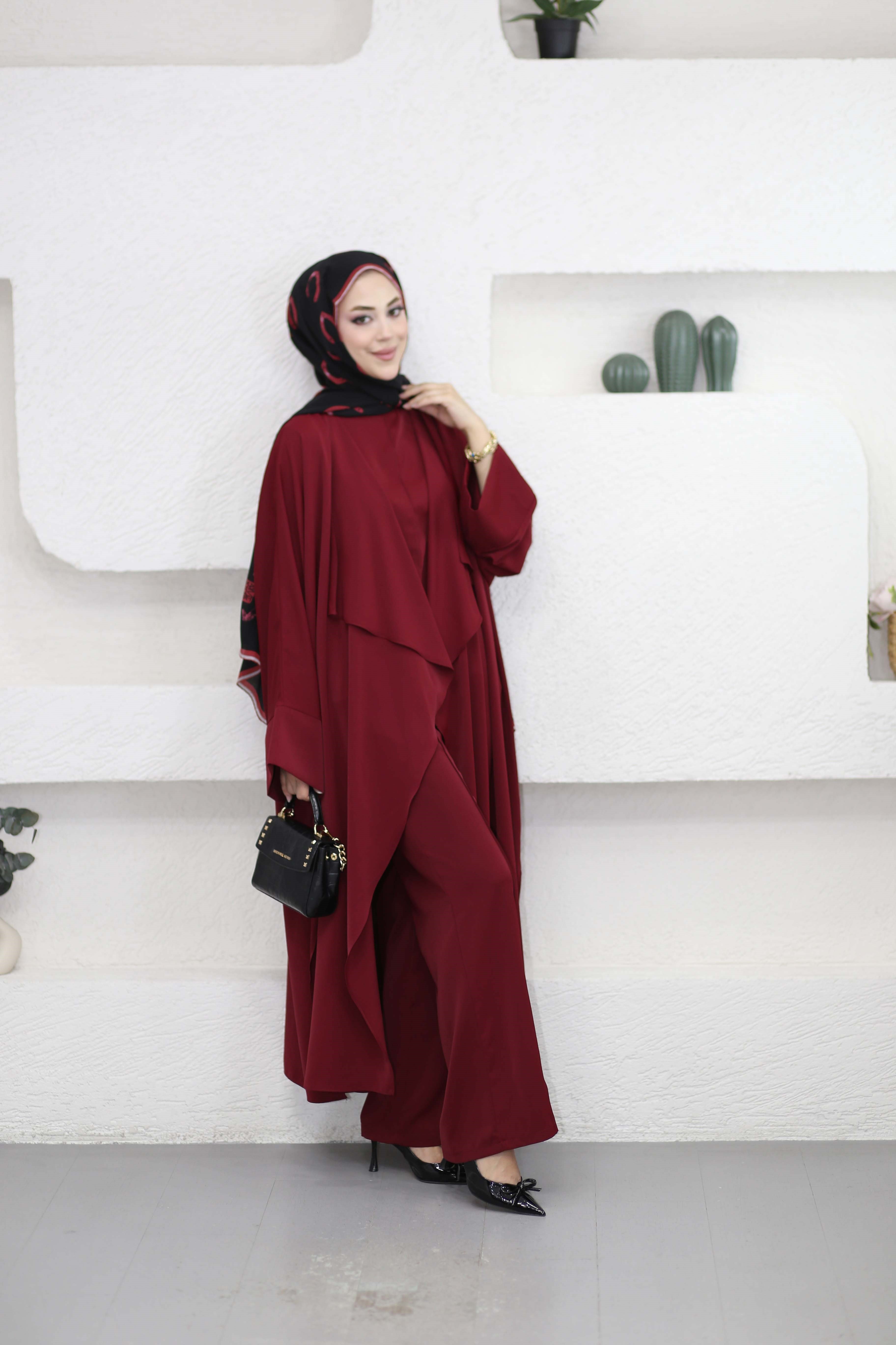 Selen Üçlü Takım Bordo 2900