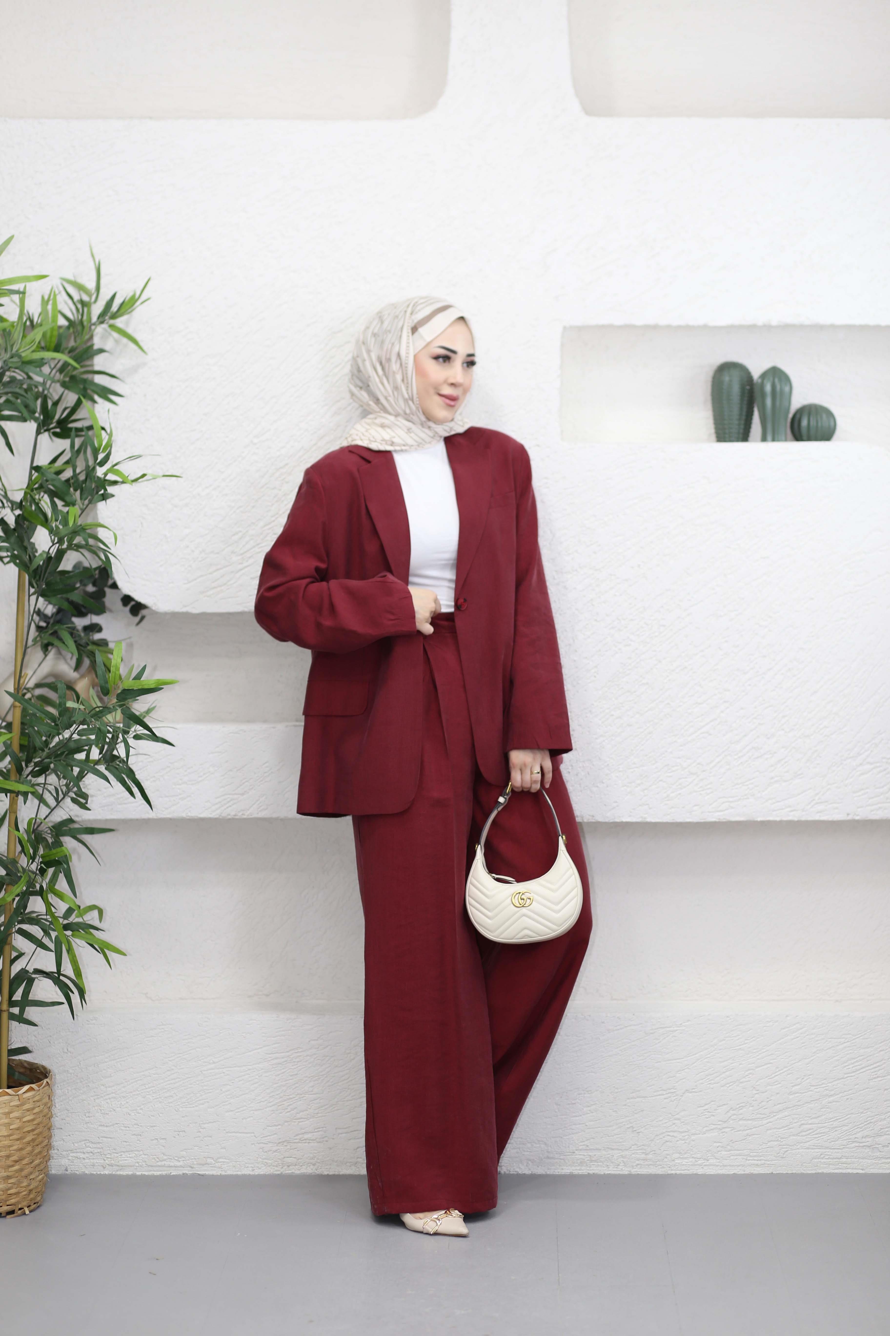 Cupra Blazer Ceket Takım Bordo 25133