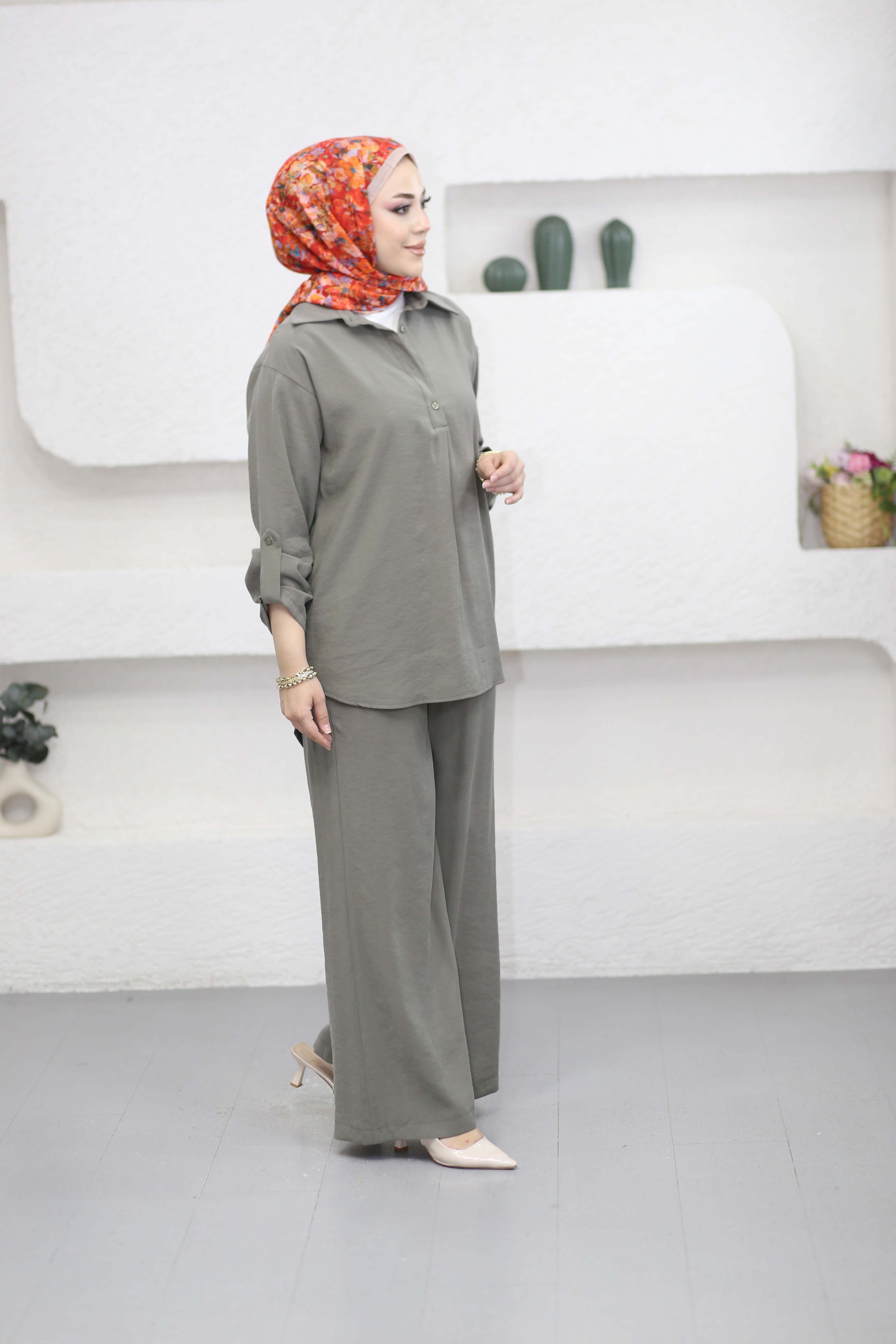 Düğme Detaylı Takım Vizon 8930