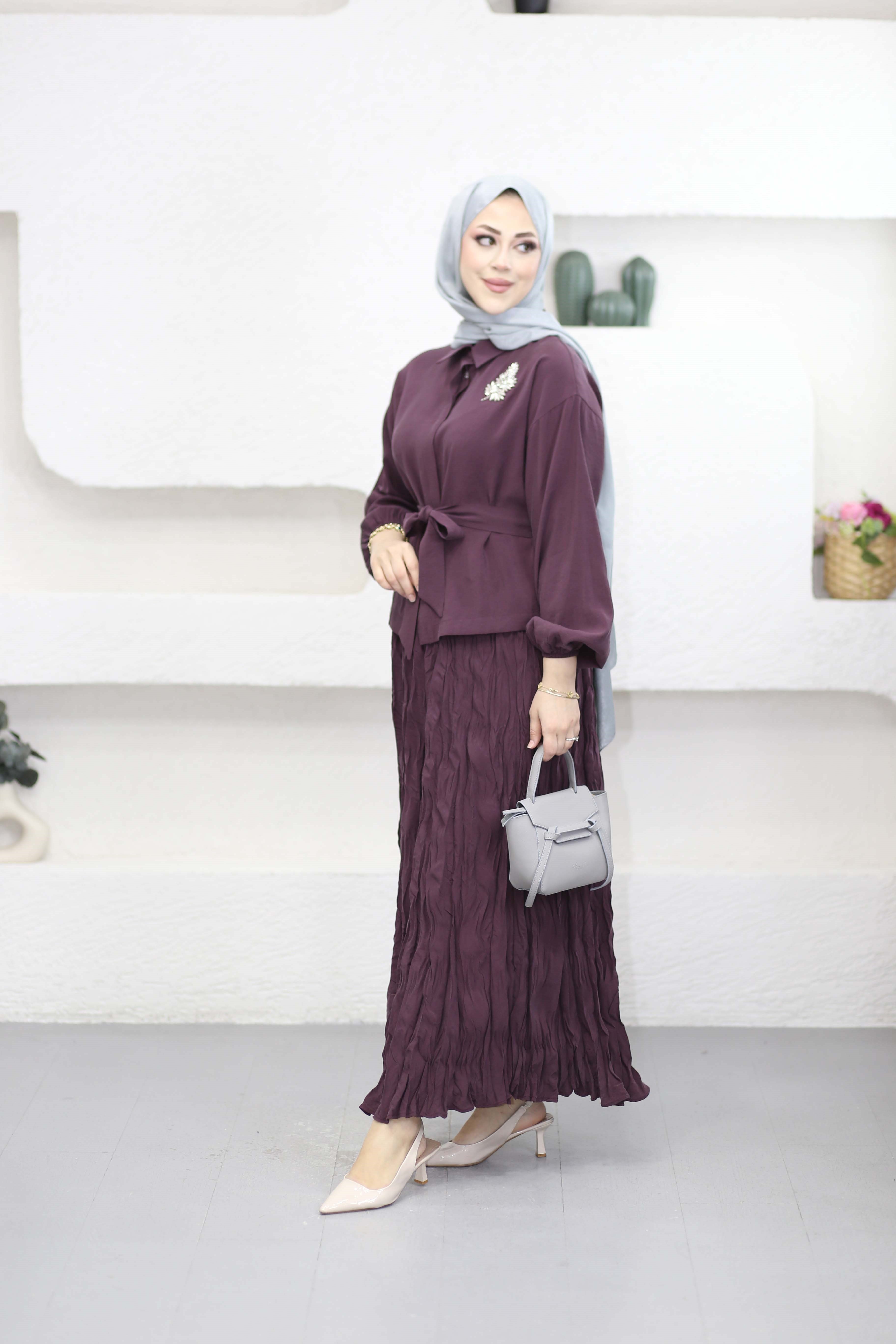 Yaprak Takım Bordo 9870