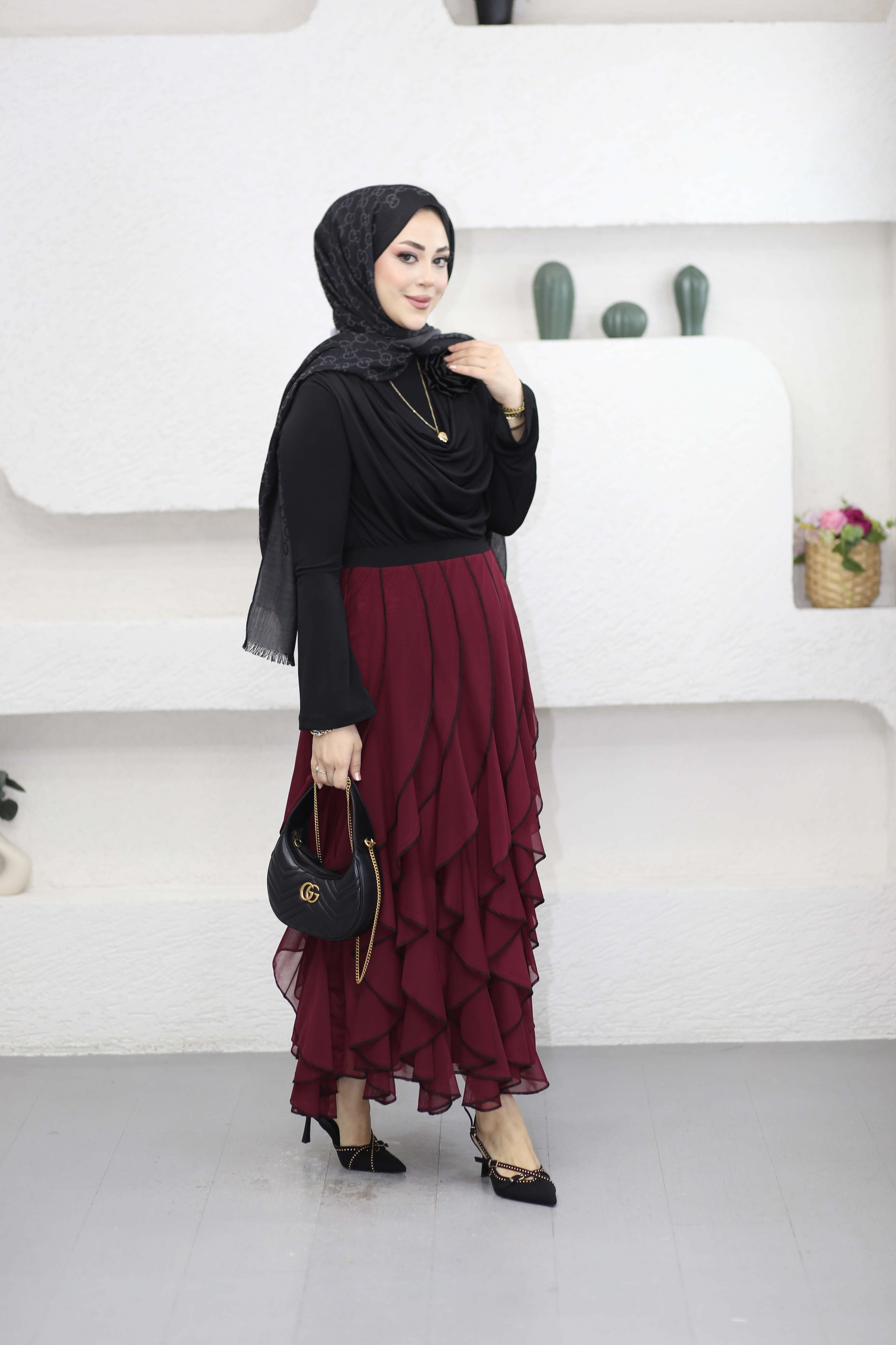 Mabel Etekli Takım Bordo 7273