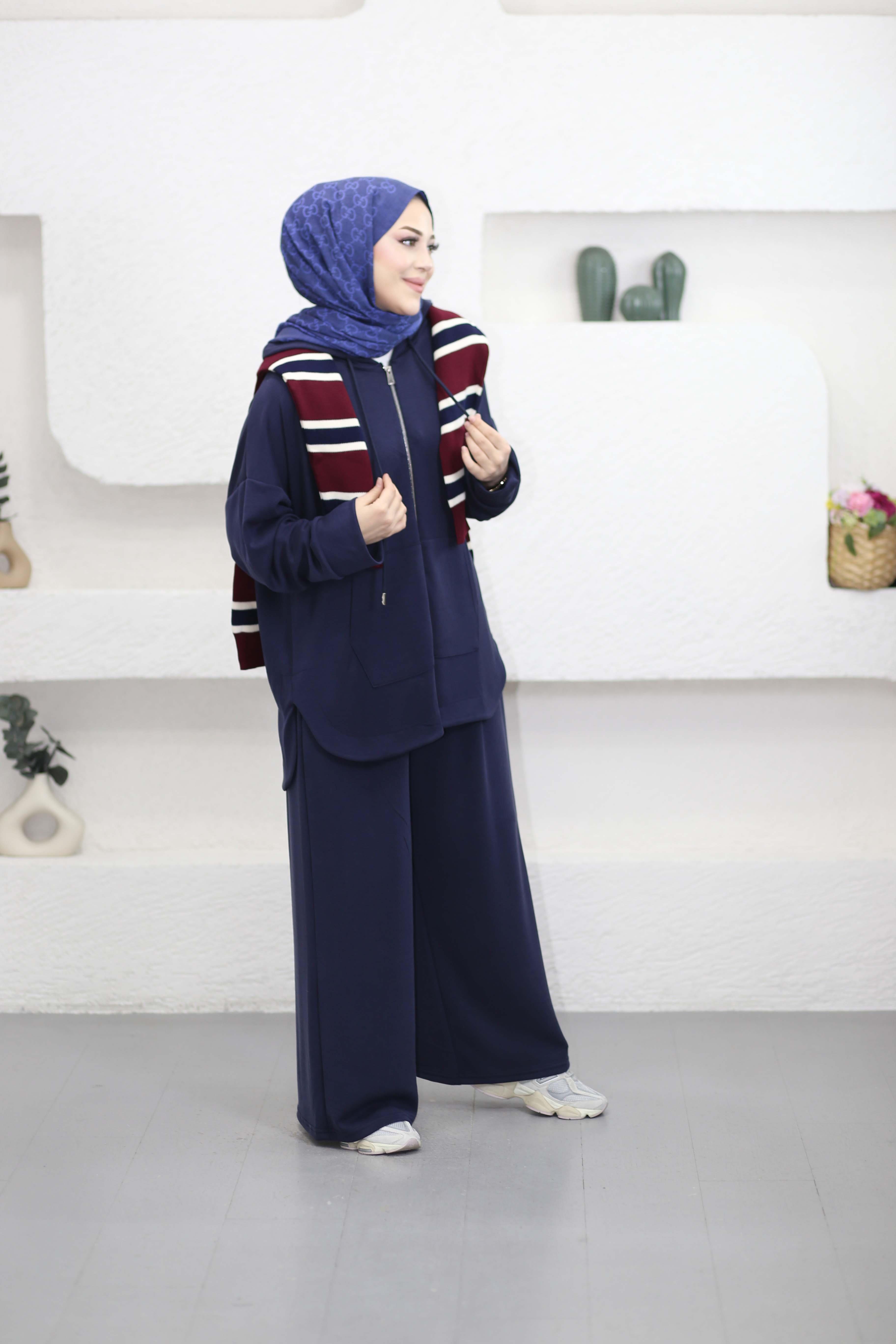 Fermuarlı Bol Oysho Takım Lacivert 2290