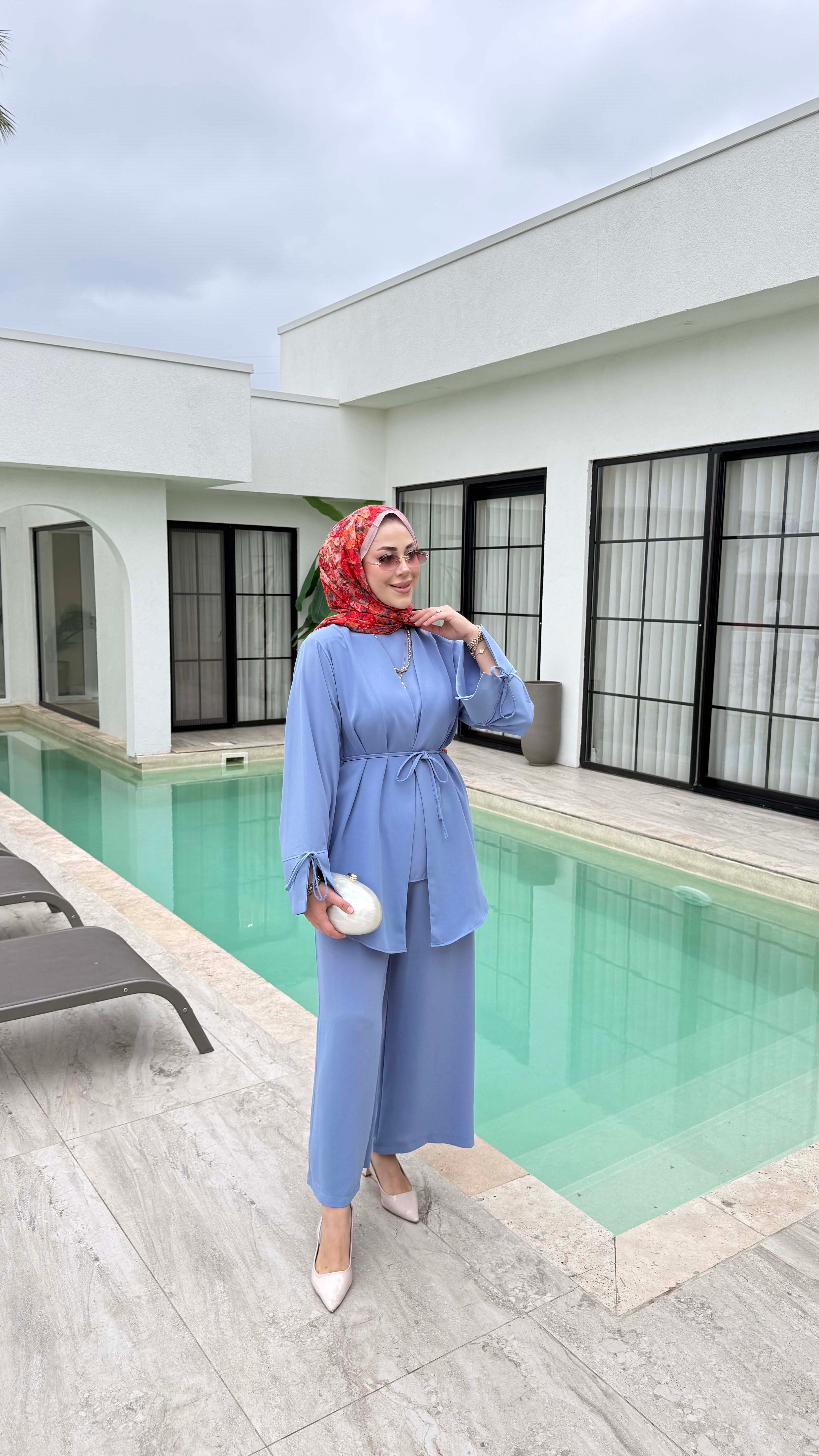 Üçlü Ceket Takım Mavi 3014