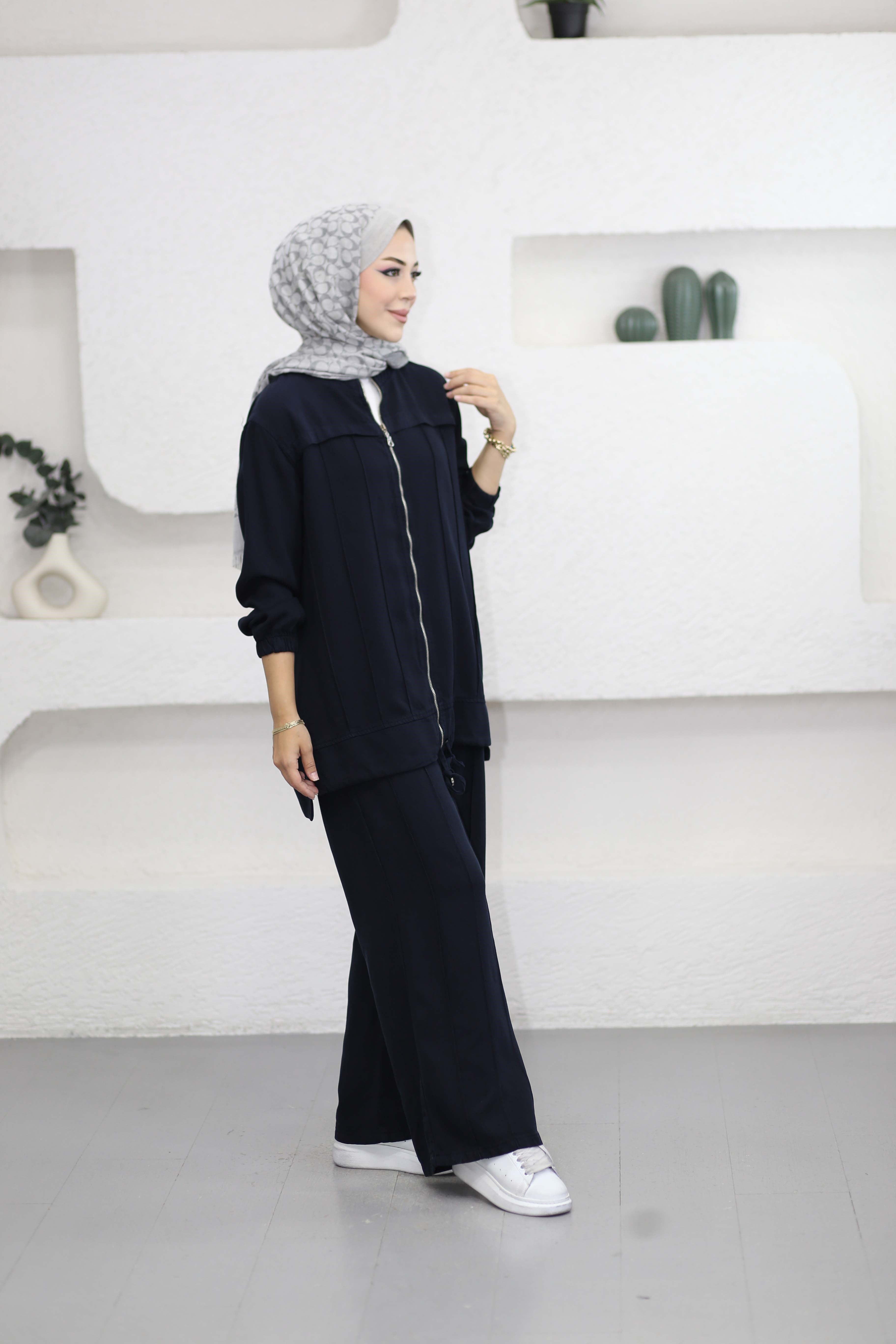 Dikişli Denim Takım Lacivert 7579