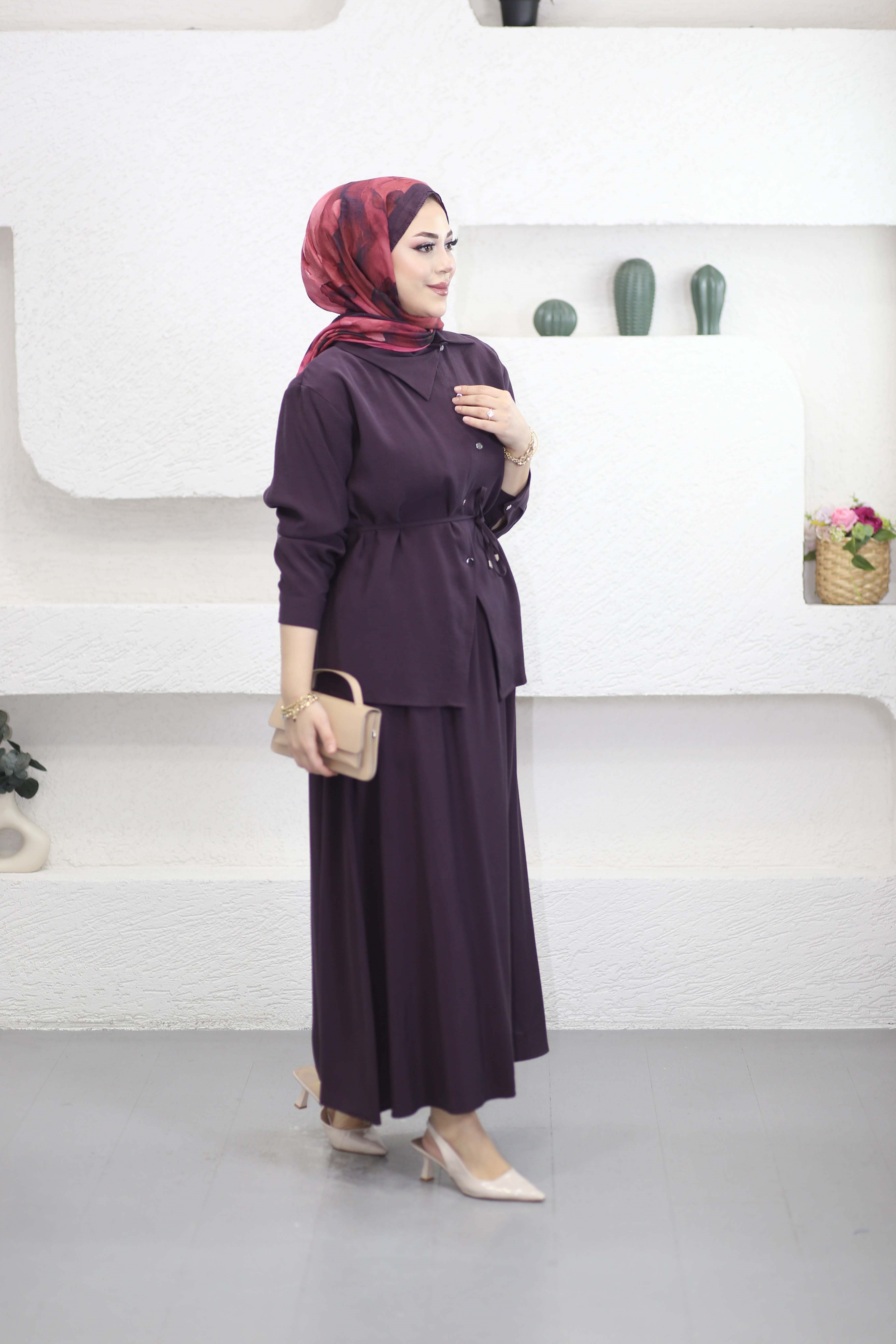 Soft Etekli Takım Mürdüm 7527