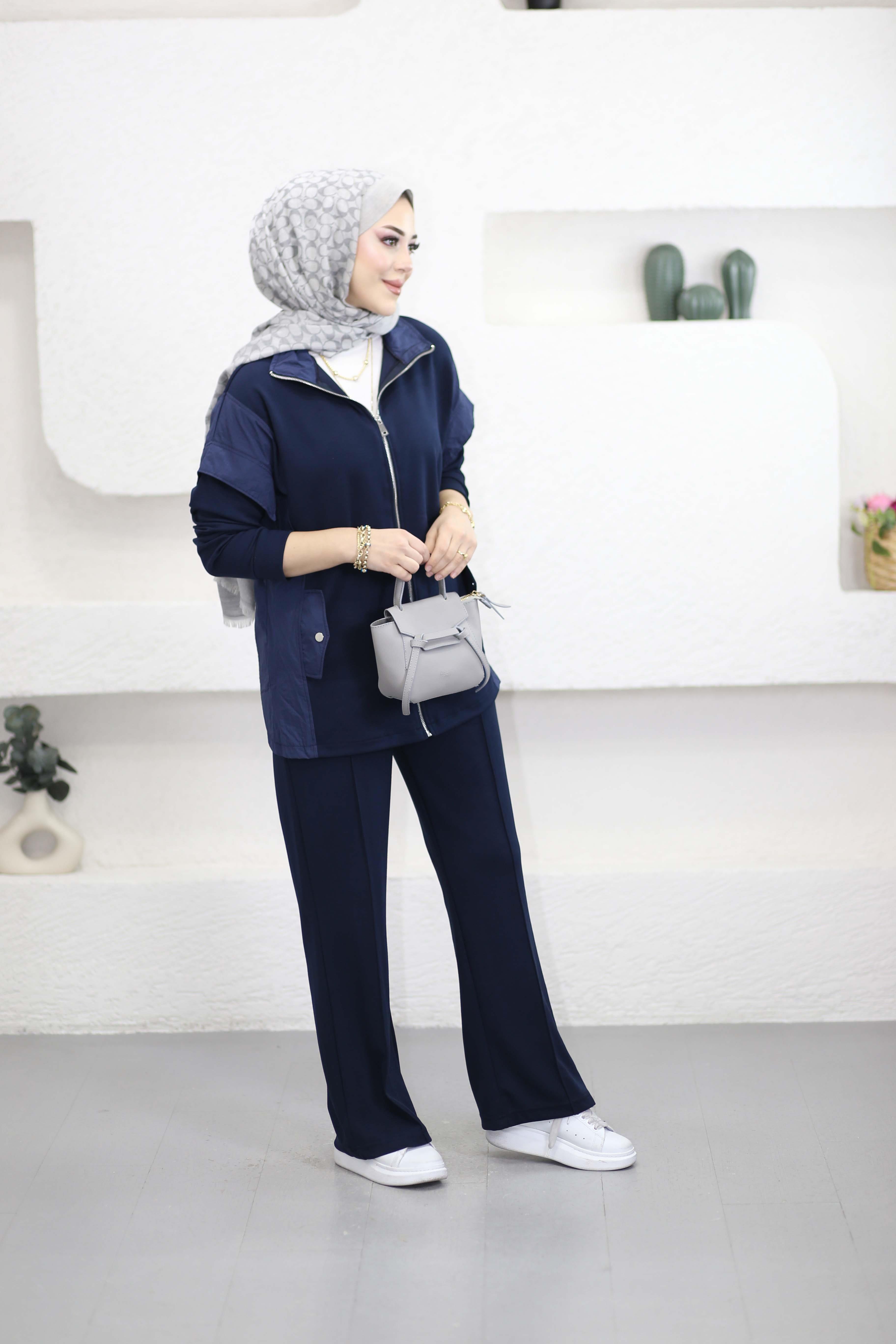 Paraşüt Detay Modal Takım Lacivert 9446