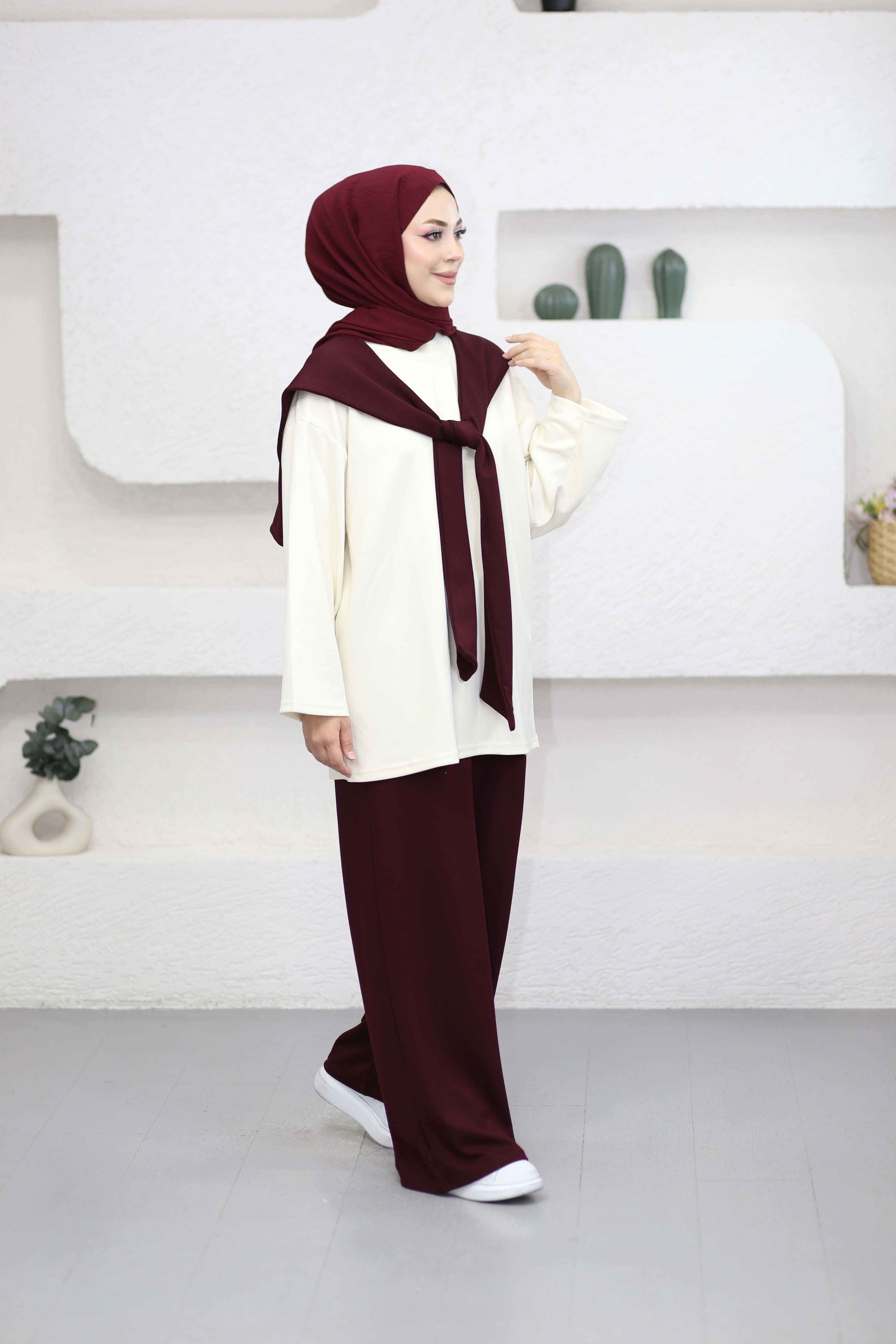 Atkılı Basıc Takım Bordo 9081