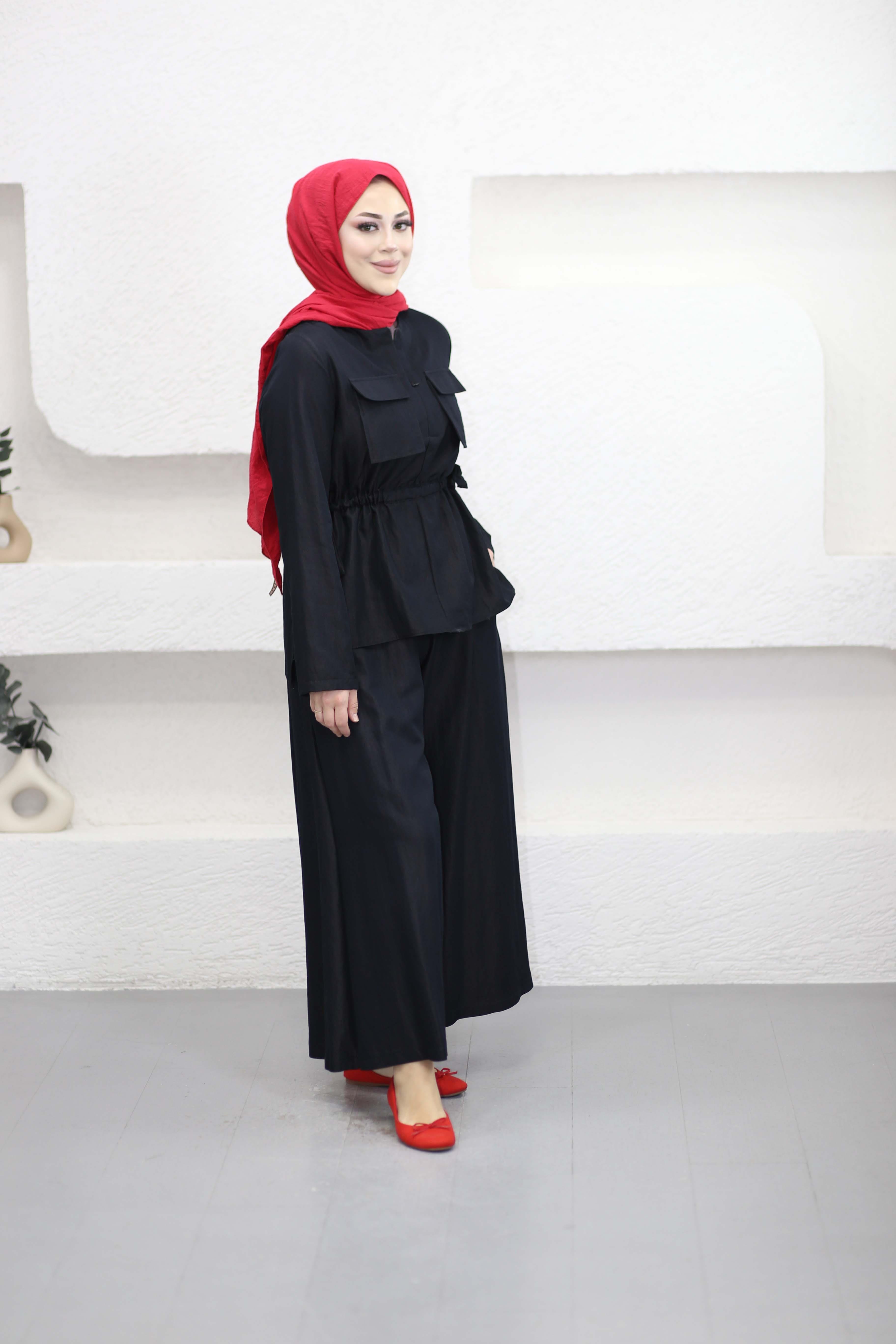 Berlin Etek Pantolonlu  Takım Siyah 658