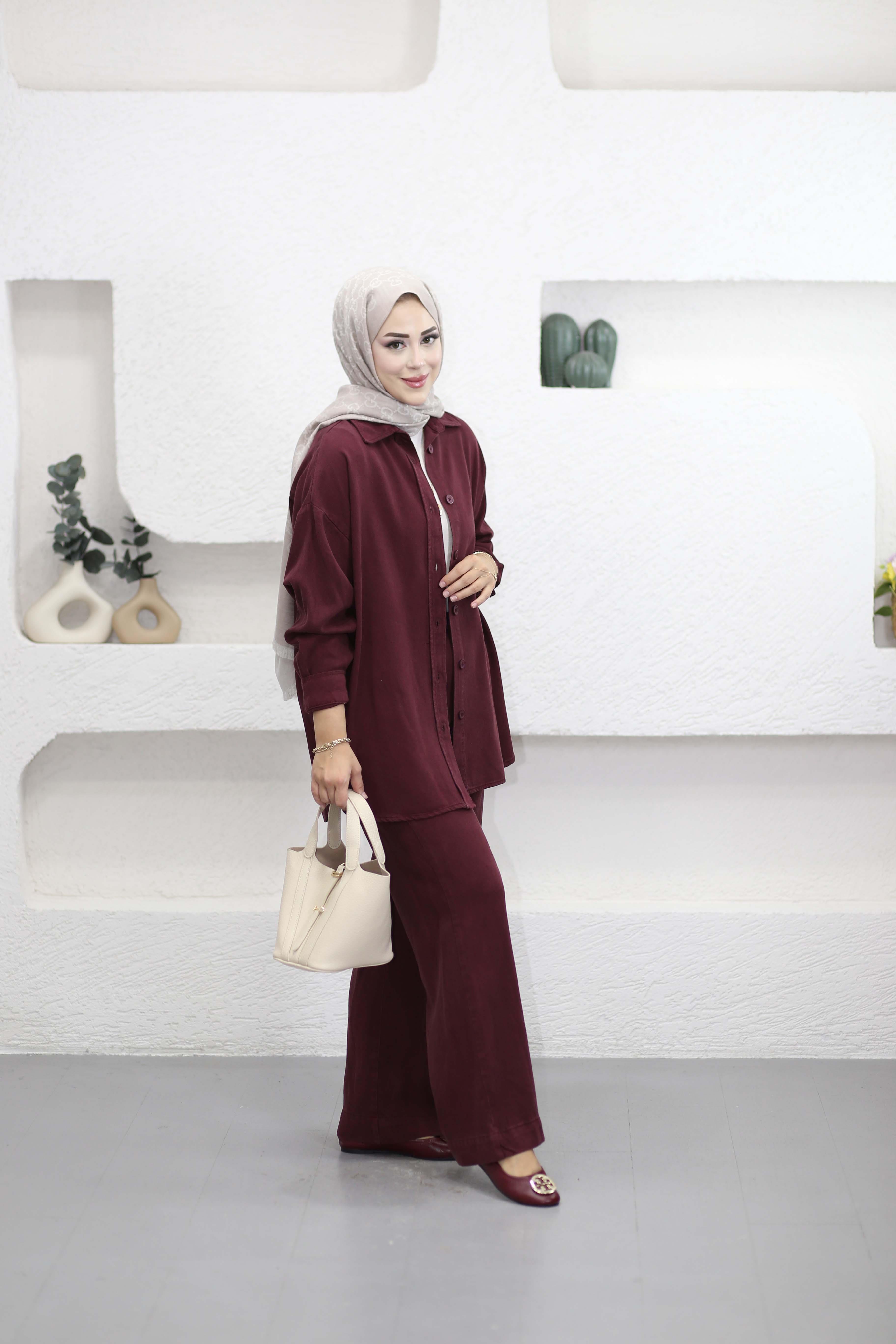 Sena Denim Takım Bordo 7415