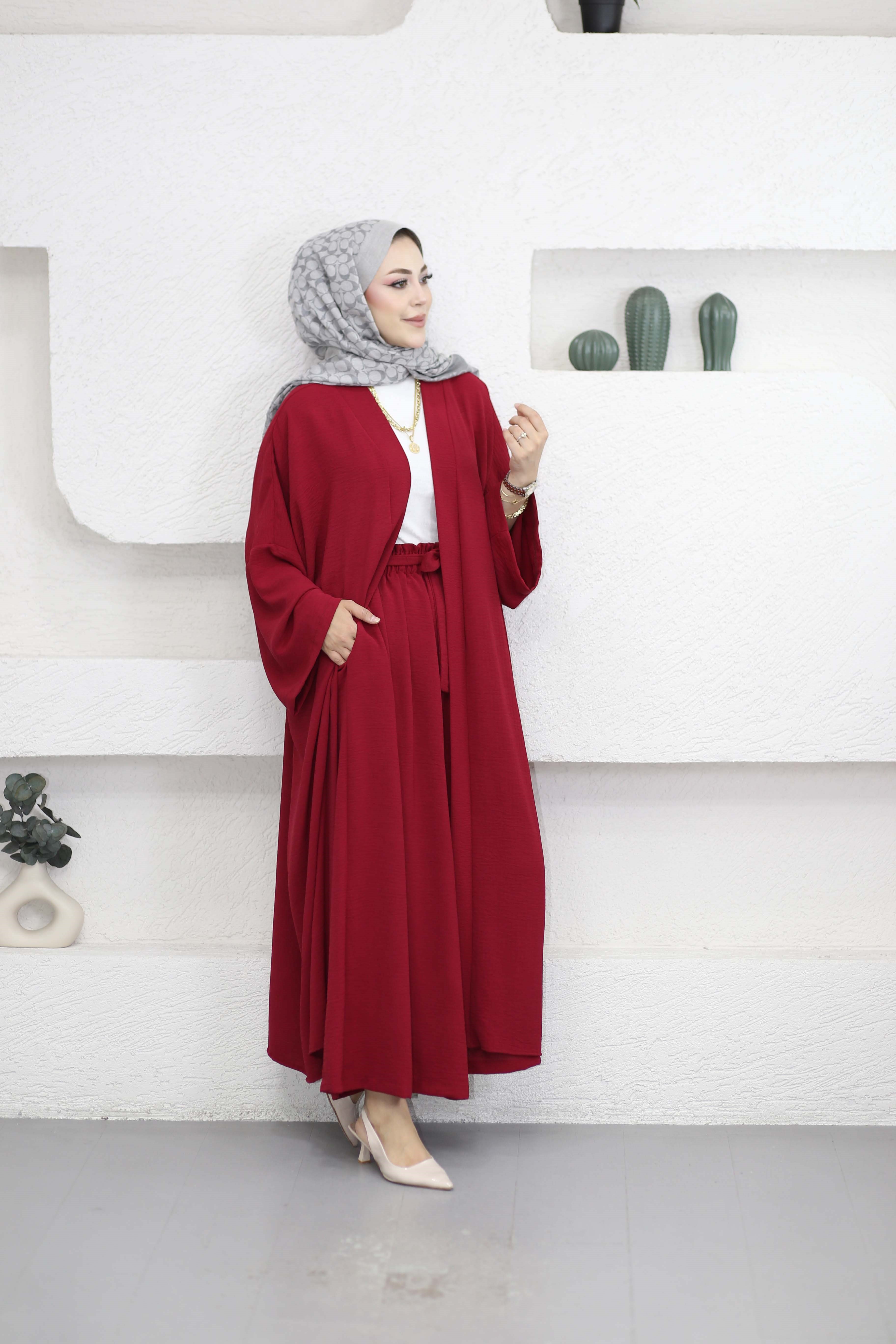 Kimonolu Salaş Takım Kırmızı 8571